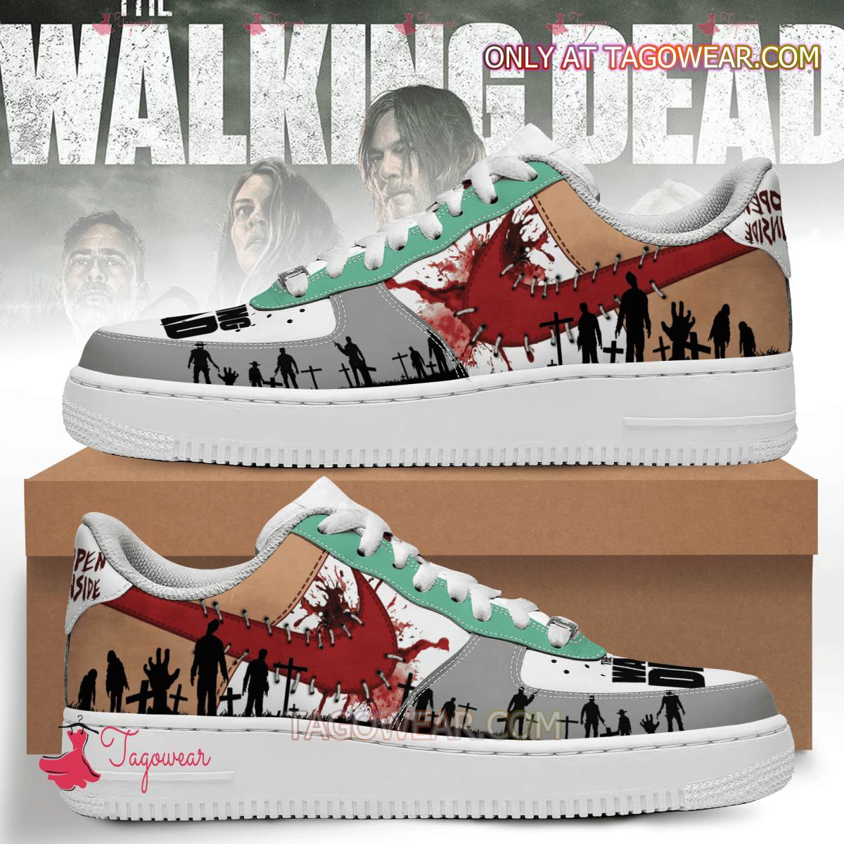 Ideafootwear The Walking Dead Air Low-Top Sneakers Shoes For Men And Women 1
