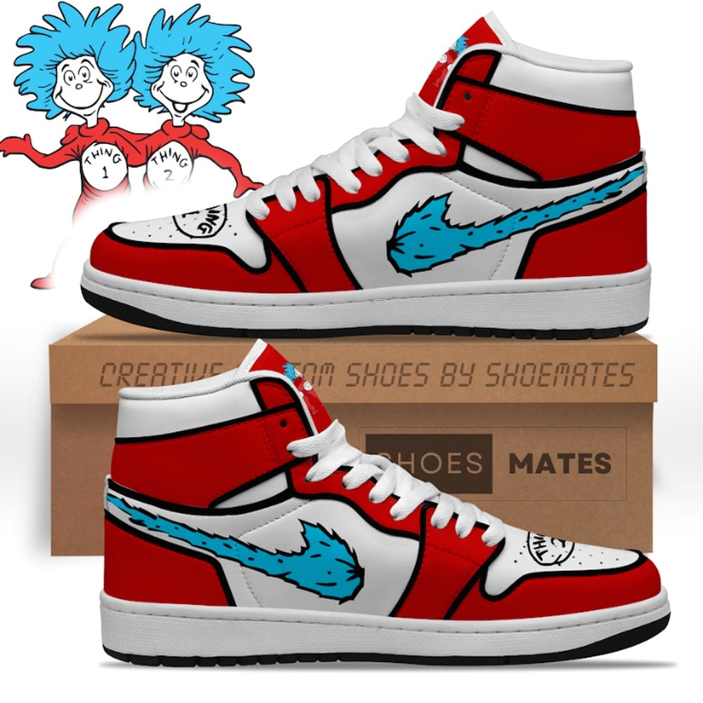 Ideafootwear Thing One and Thing Two AJ1 High Sneakers Shoes For Men And Women