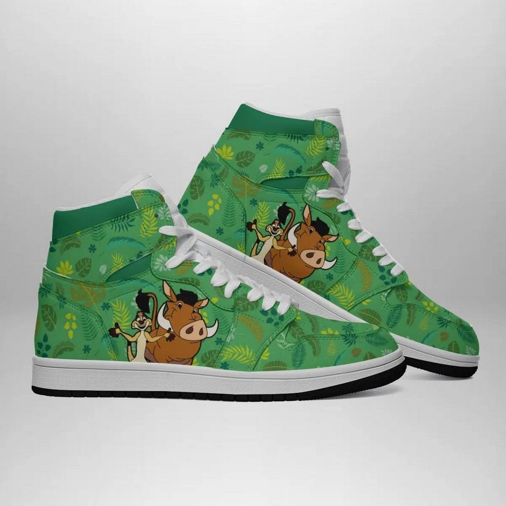 Ideafootwear Timon and Pumba Disney AJ1 High Sneakers Shoes For Men And Women