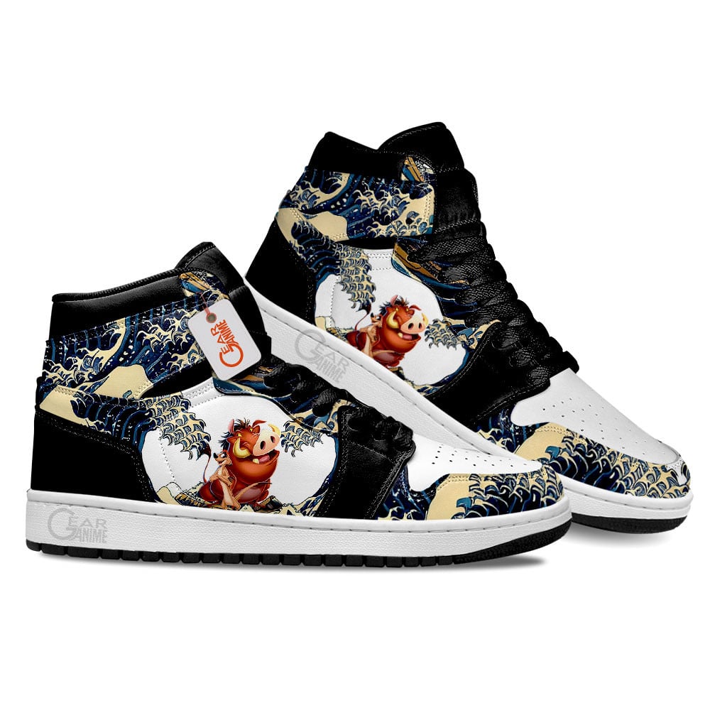 Ideafootwear Timon and Pumbaa AJ1 High Sneakers Shoes For Men And Women