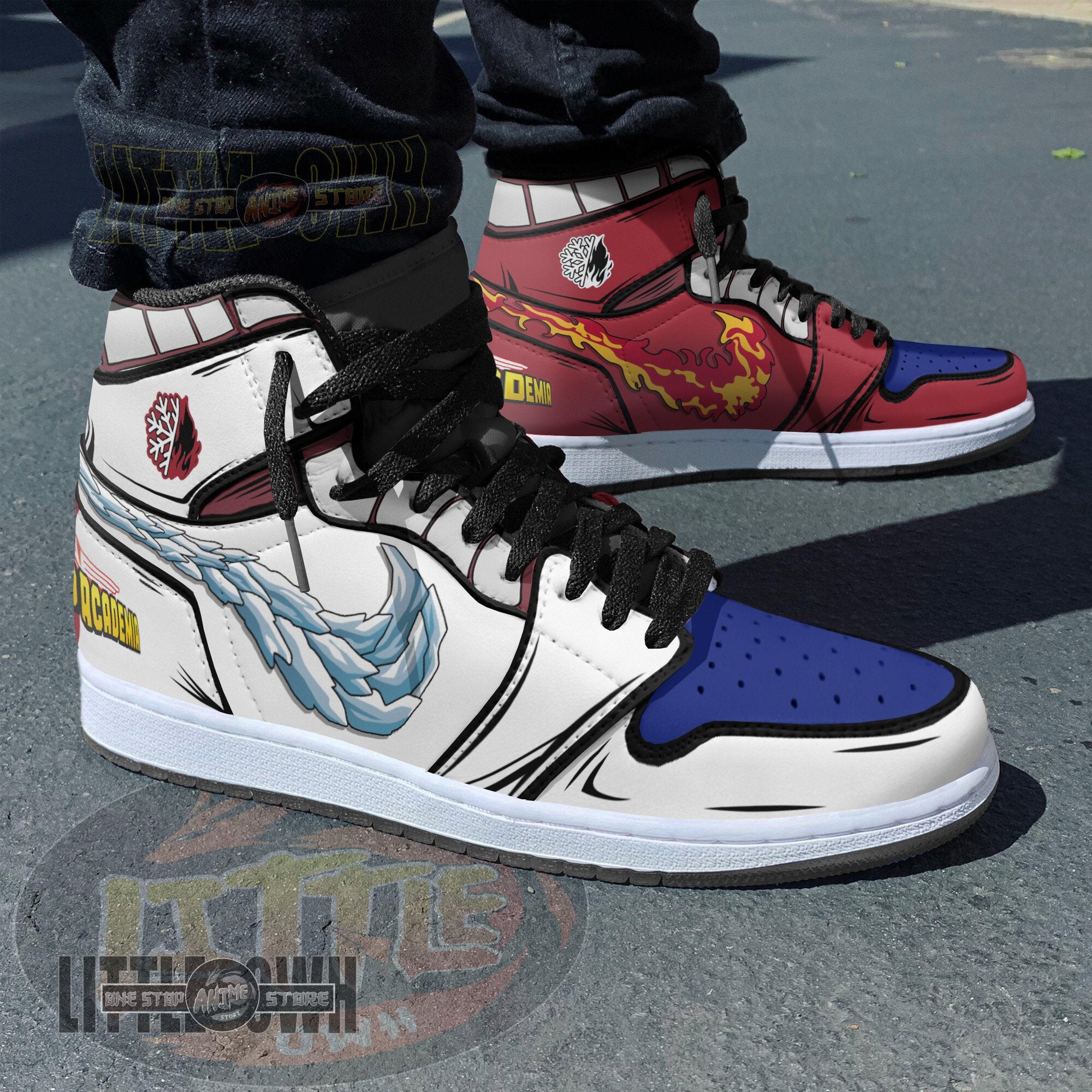 Ideafootwear Todoroki Shouto AJ1 High Sneakers Shoes For Men And Women