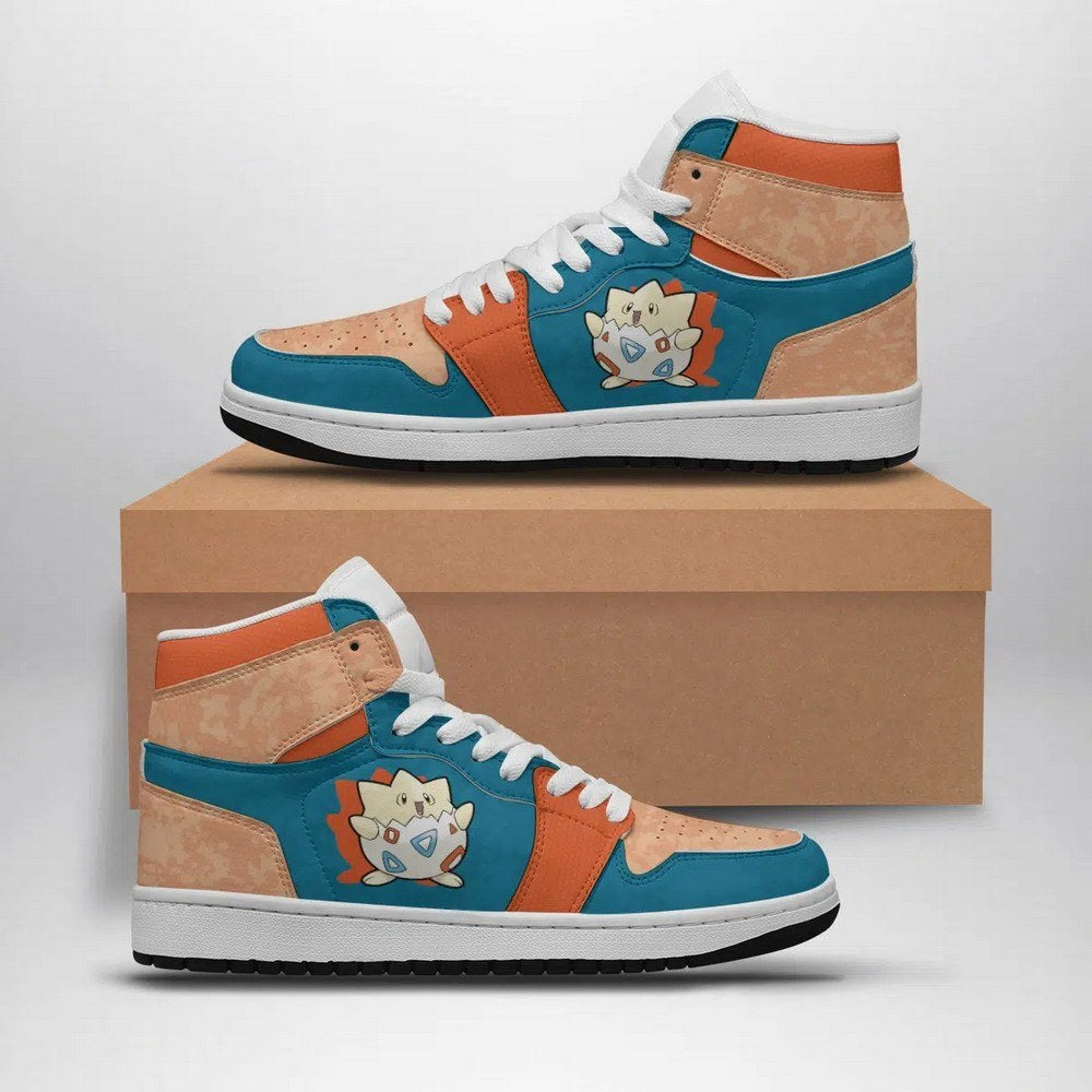 Ideafootwear Togepi Attack Pokemon AJ1 High Sneakers Shoes For Men And Women