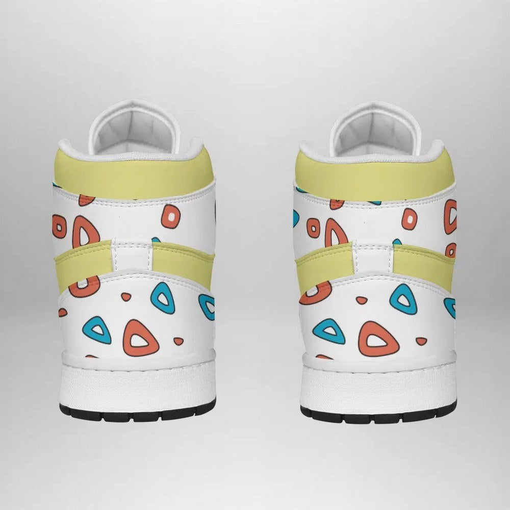 Ideafootwear Togepi Face Pokemon AJ1 High Sneakers Shoes For Men And Women