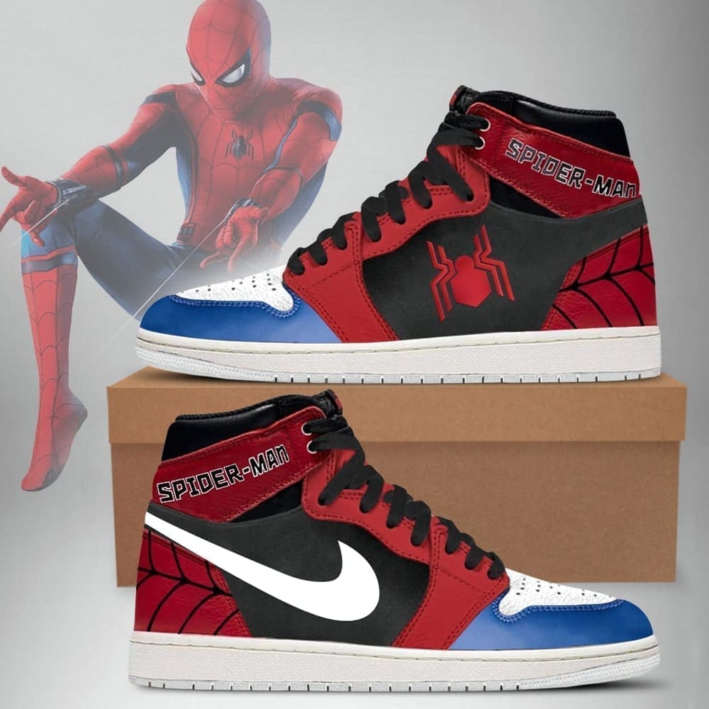 Ideafootwear Tom Holland Spider-Man AJ1 High Sneakers Shoes For Men And Women
