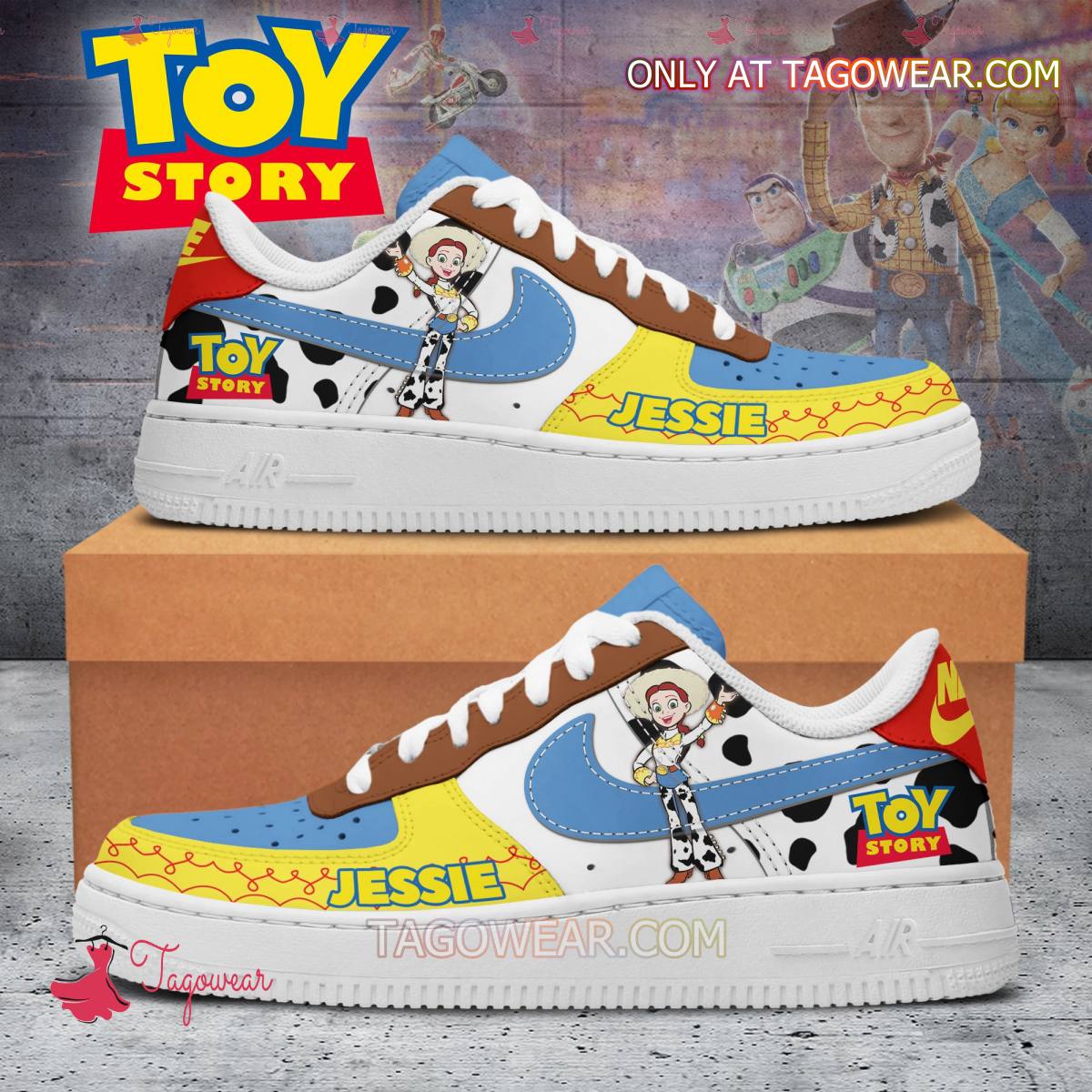 Ideafootwear Toy Story Jessie Air Low-Top Sneakers Shoes For Men And Women 1