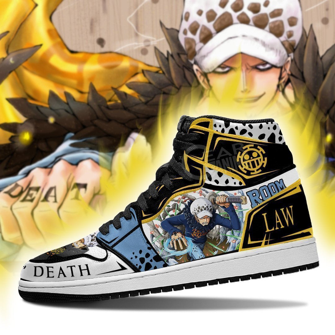 Ideafootwear Trafalgar D. Water Law AJ1 High Sneakers Shoes For Men And Women