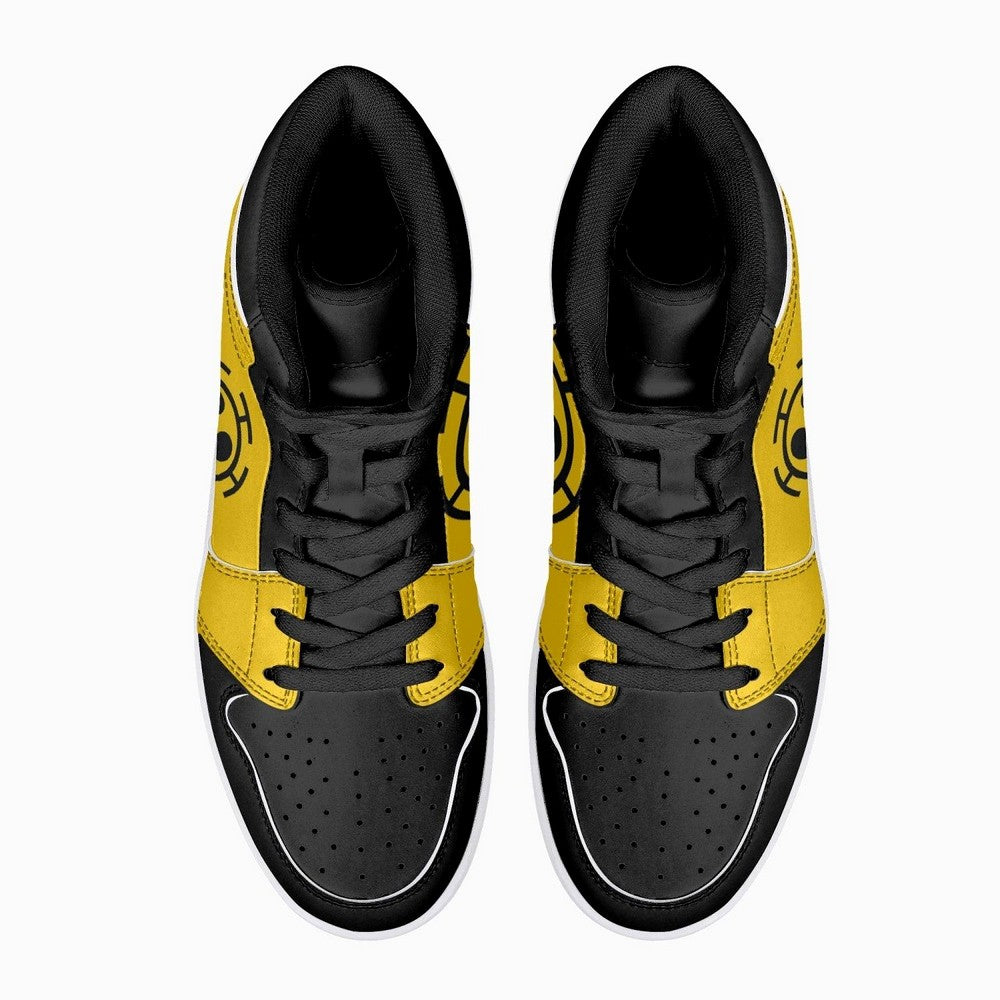Ideafootwear Trafalgar D. Water Law One Piece AJ1 High Sneakers Shoes For Men And Women