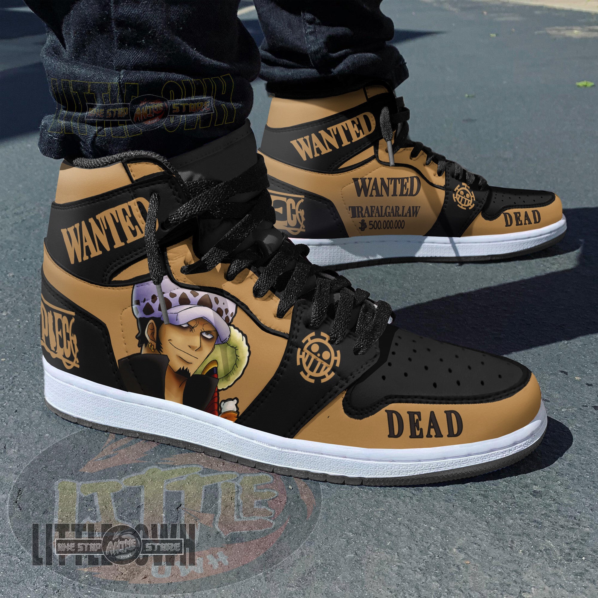 Ideafootwear Trafalgar Law AJ1 High Sneakers Shoes For Men And Women