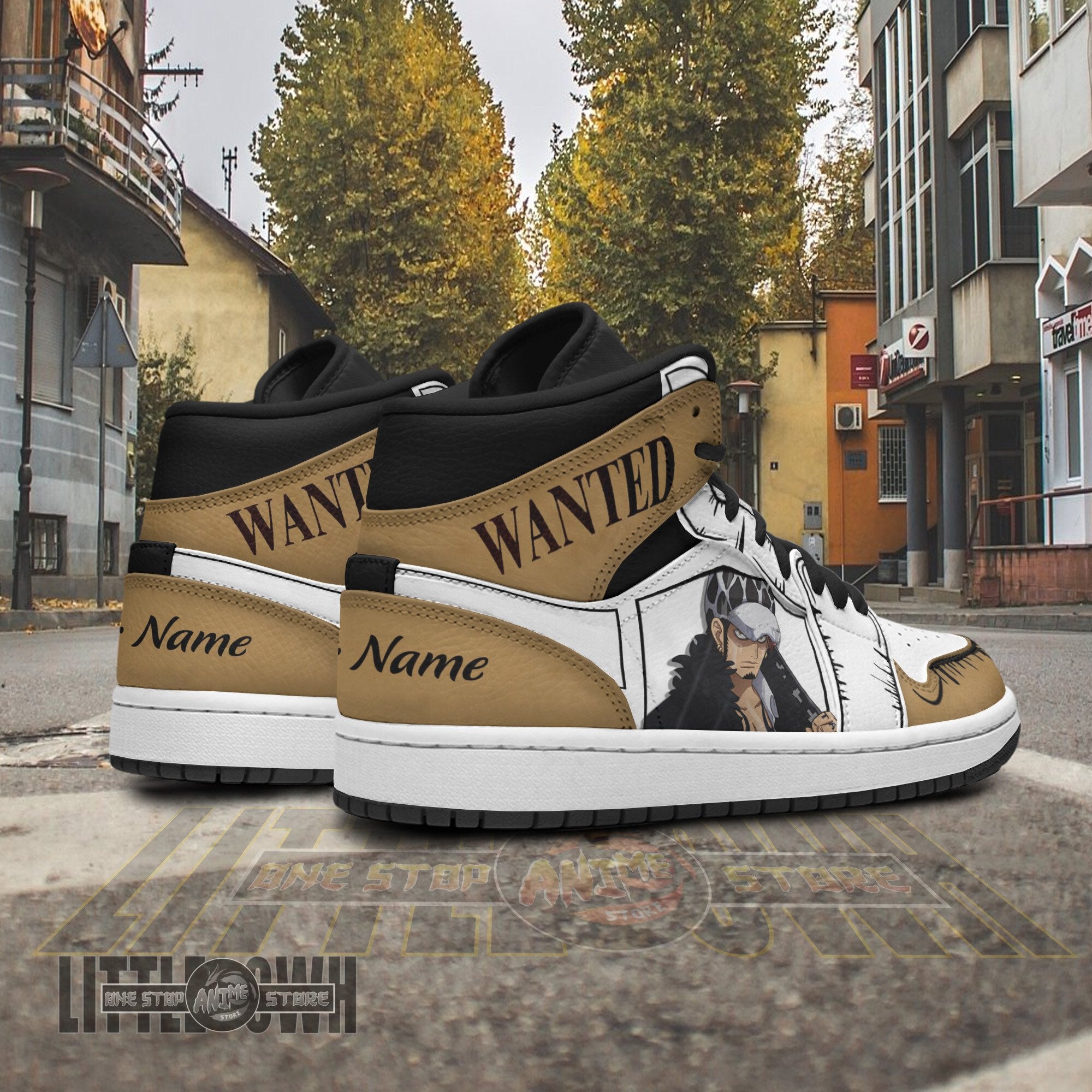 Ideafootwear Trafalgar Law AJ1 High Sneakers Shoes For Men And Women