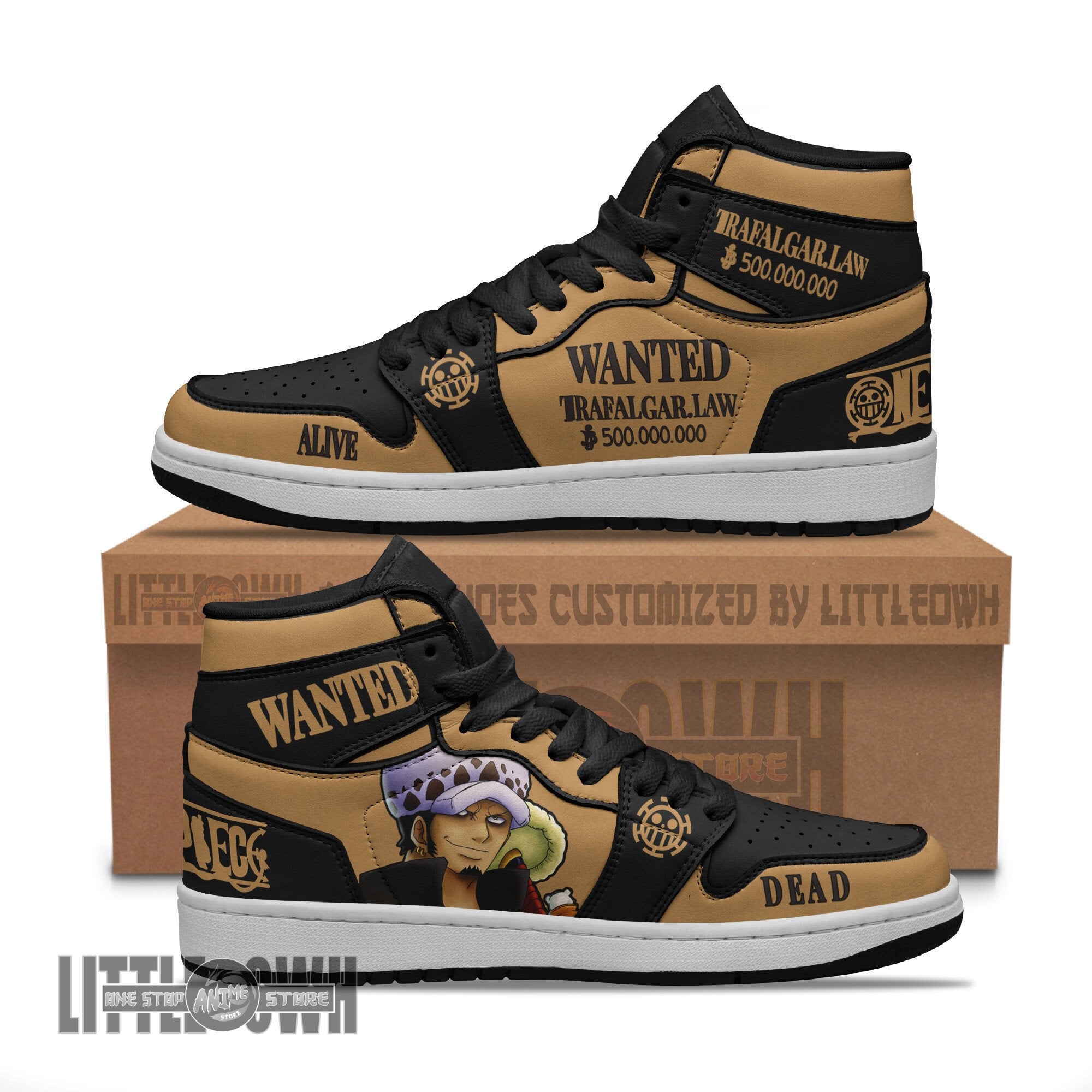 Ideafootwear Trafalgar Law AJ1 High Sneakers Shoes For Men And Women