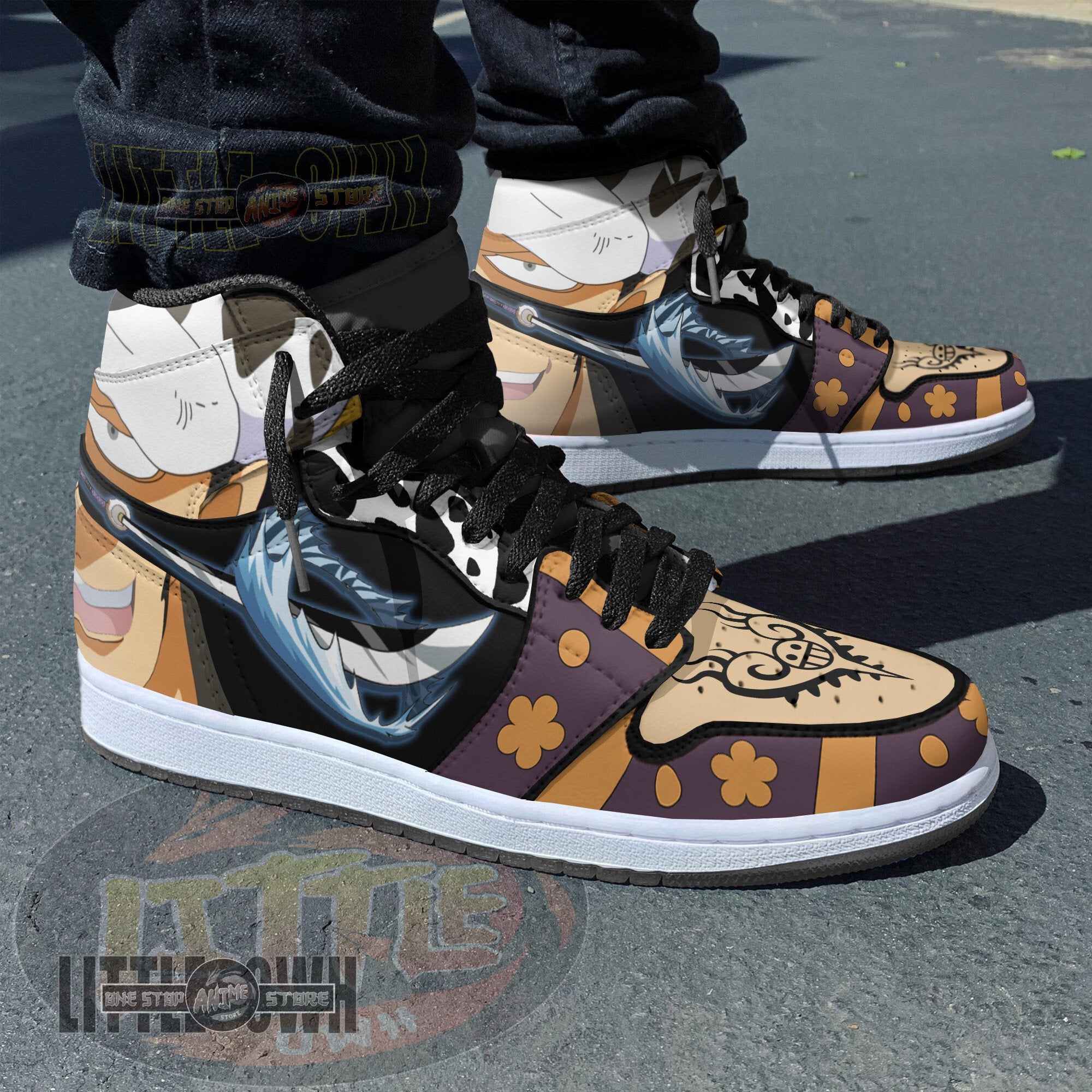 Ideafootwear Trafalgar Law Wano AJ1 High Sneakers Shoes For Men And Women