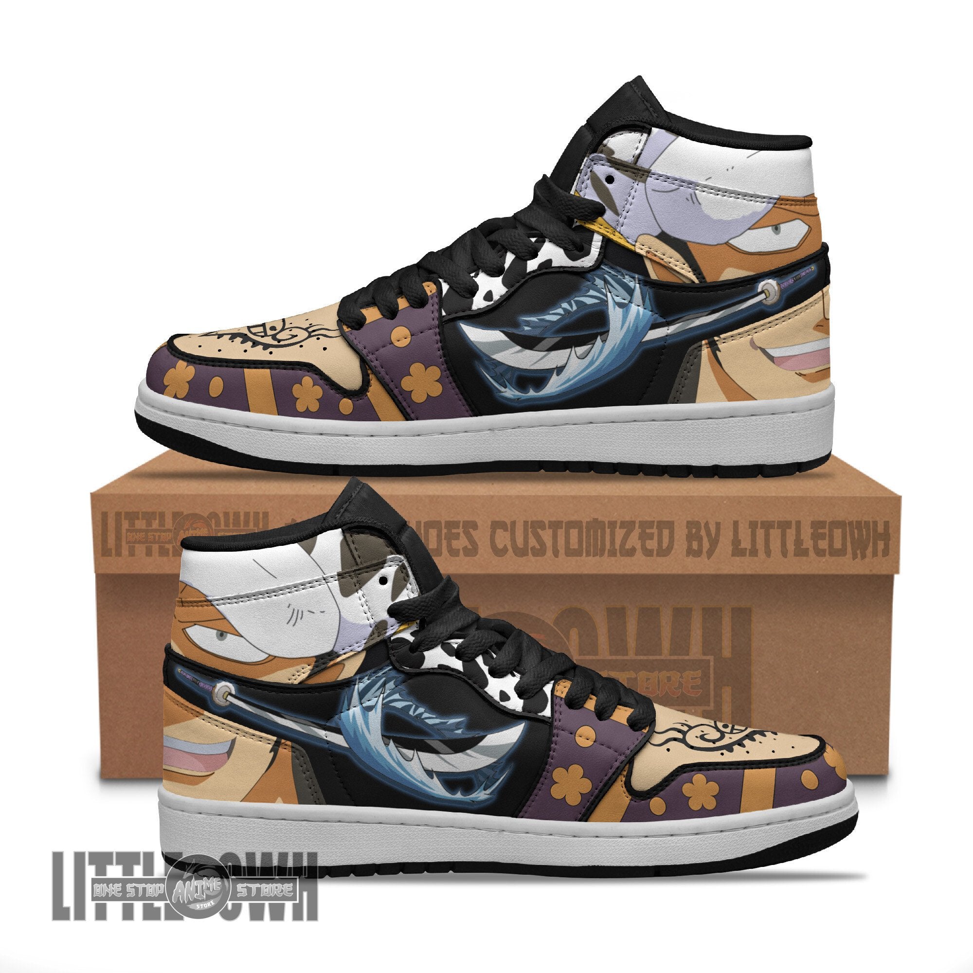 Ideafootwear Trafalgar Law Wano AJ1 High Sneakers Shoes For Men And Women