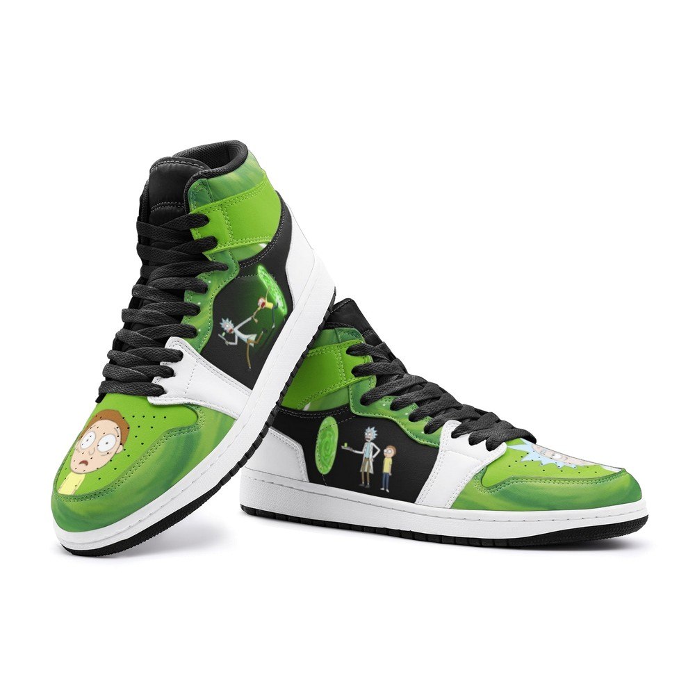 Ideafootwear Travel Time Rick And Morty AJ1 High Sneakers Shoes For Men And Women
