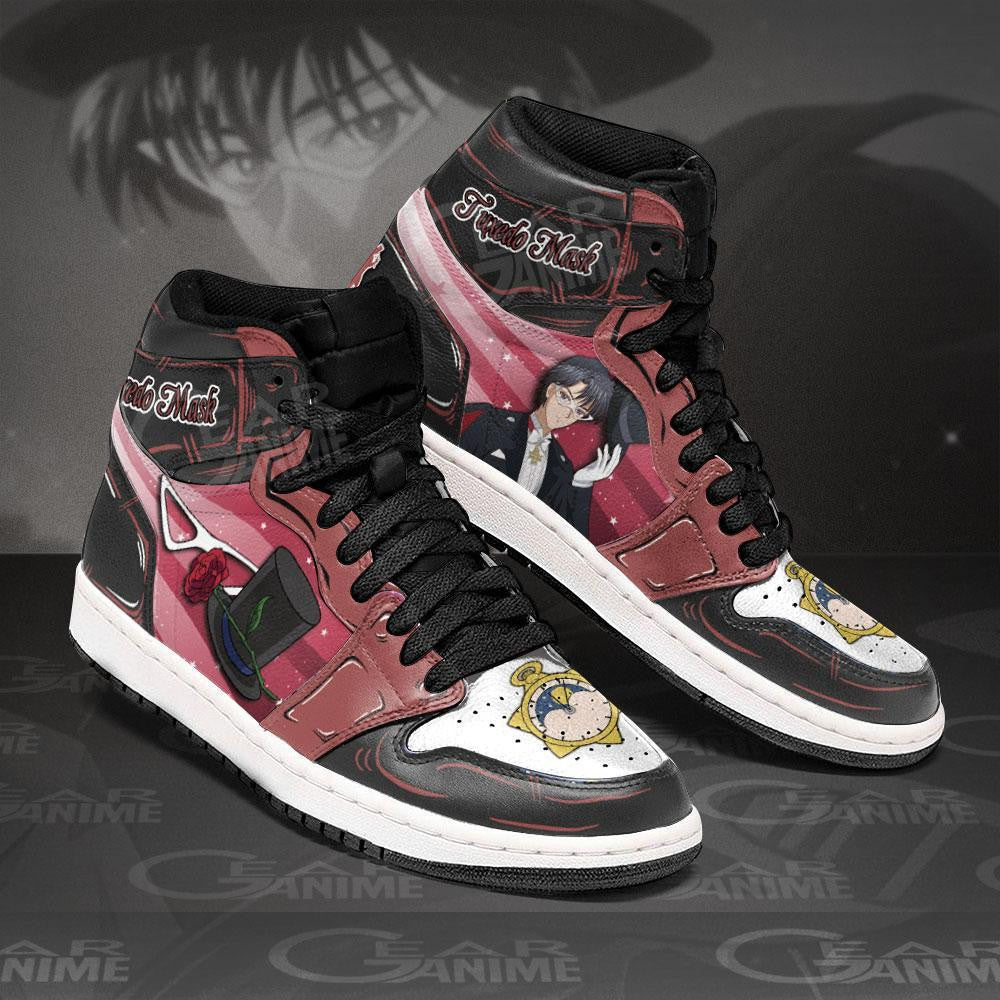 Ideafootwear Tuxedo Mask AJ1 High Sneakers Shoes For Men And Women