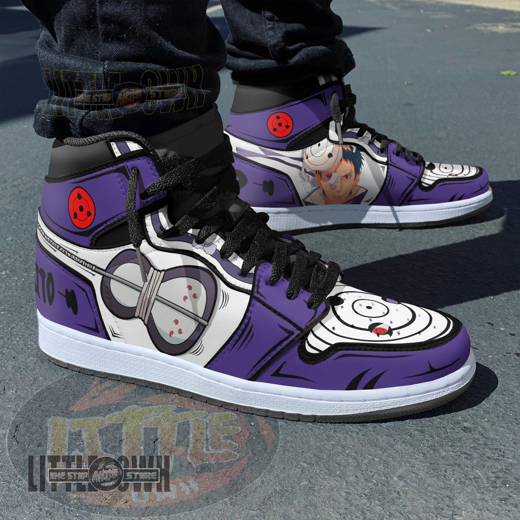 Ideafootwear Uchiha Obito AJ1 High Sneakers Shoes For Men And Women