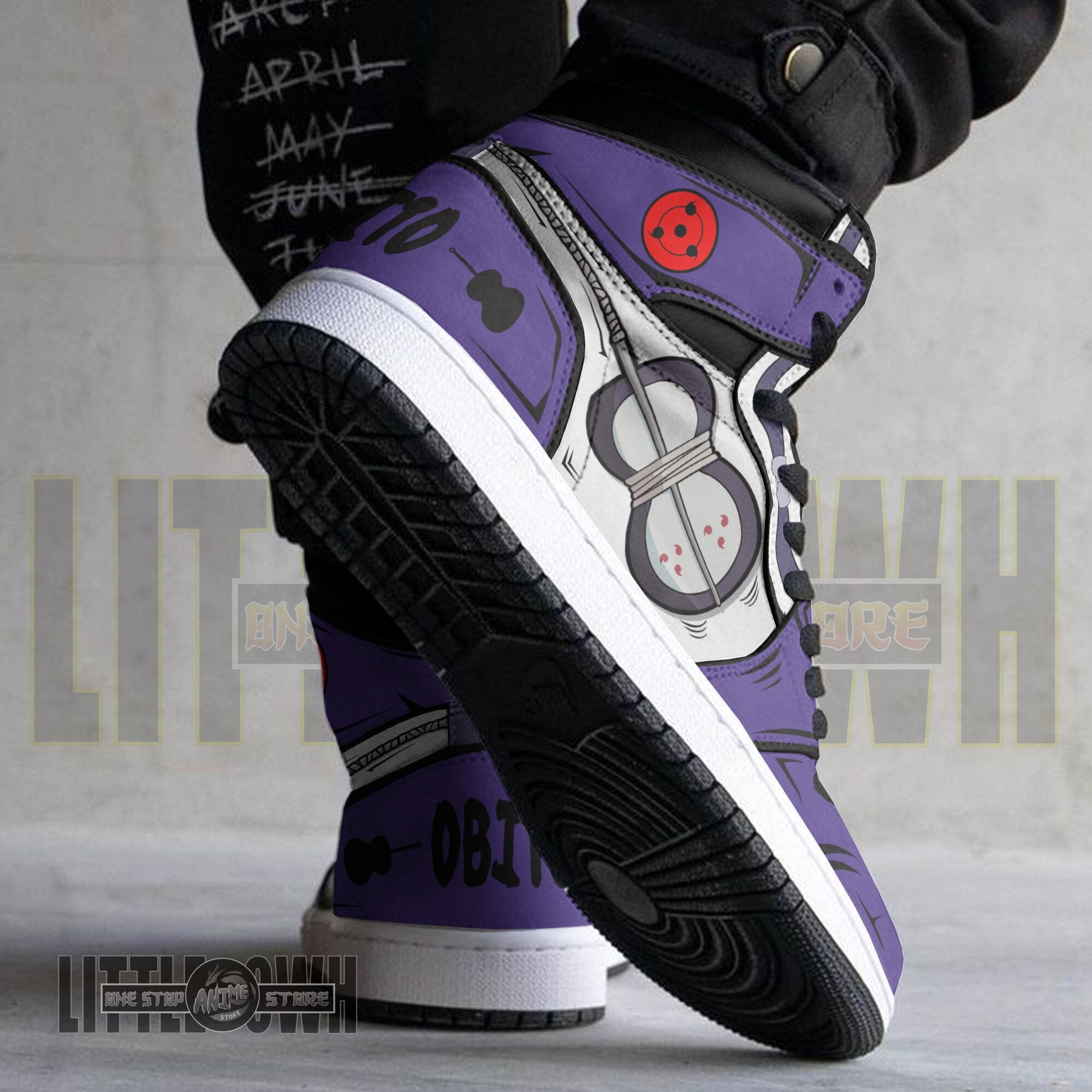 Ideafootwear Uchiha Obito AJ1 High Sneakers Shoes For Men And Women