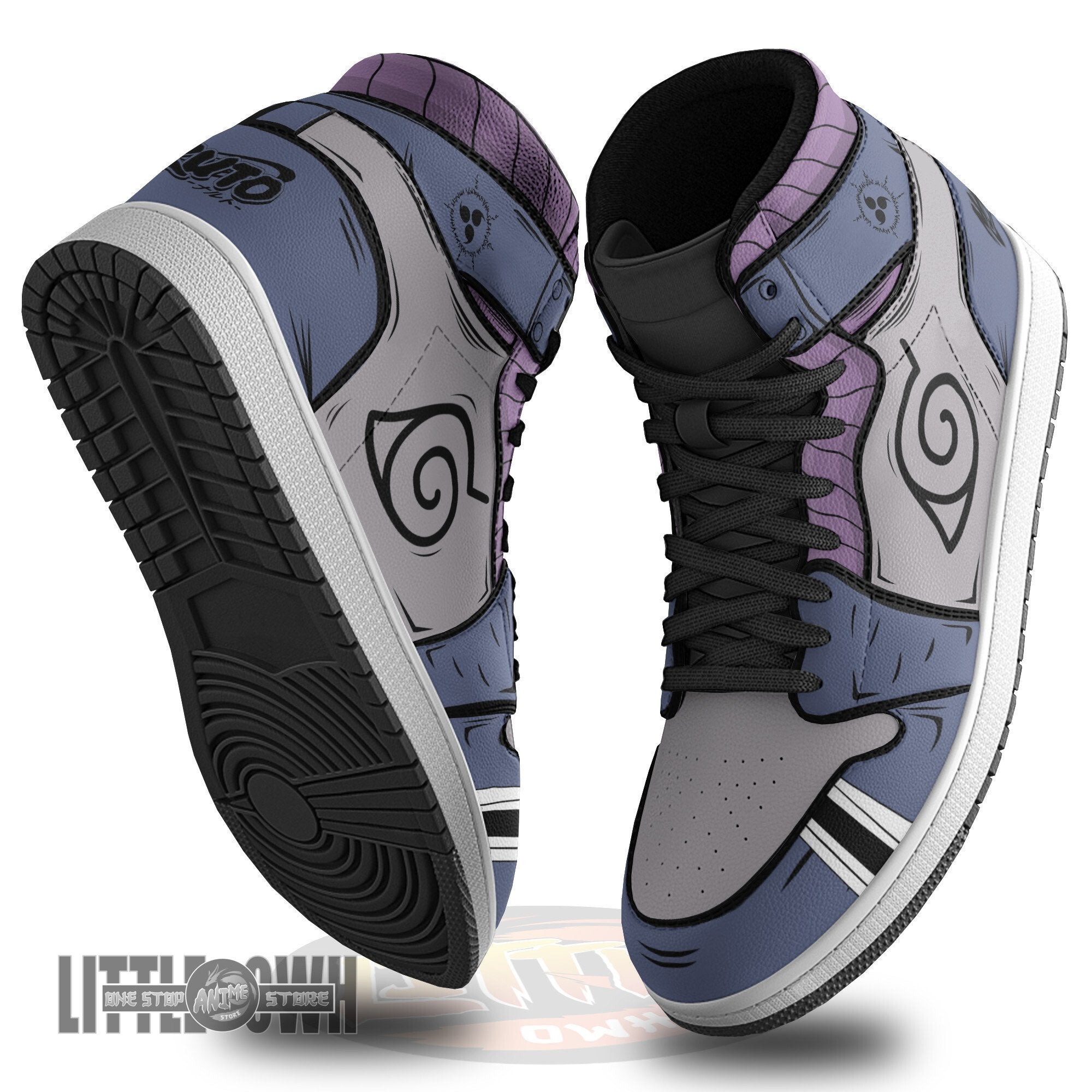 Ideafootwear Uchiha Sasuke AJ1 High Sneakers Shoes For Men And Women