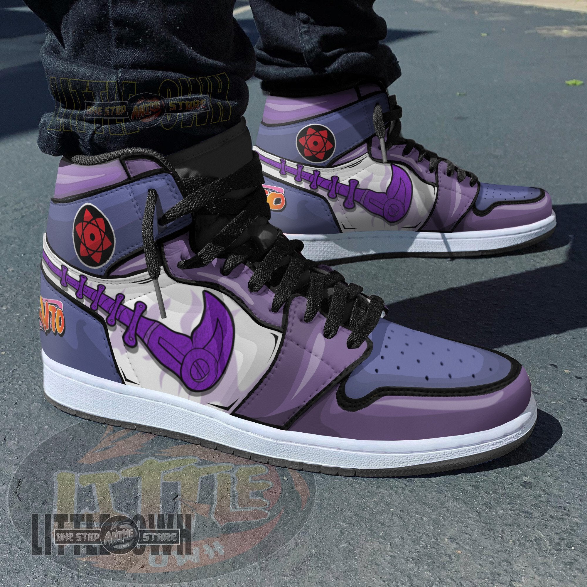 Ideafootwear Uchiha Sasuke Susanoo AJ1 High Sneakers Shoes For Men And Women