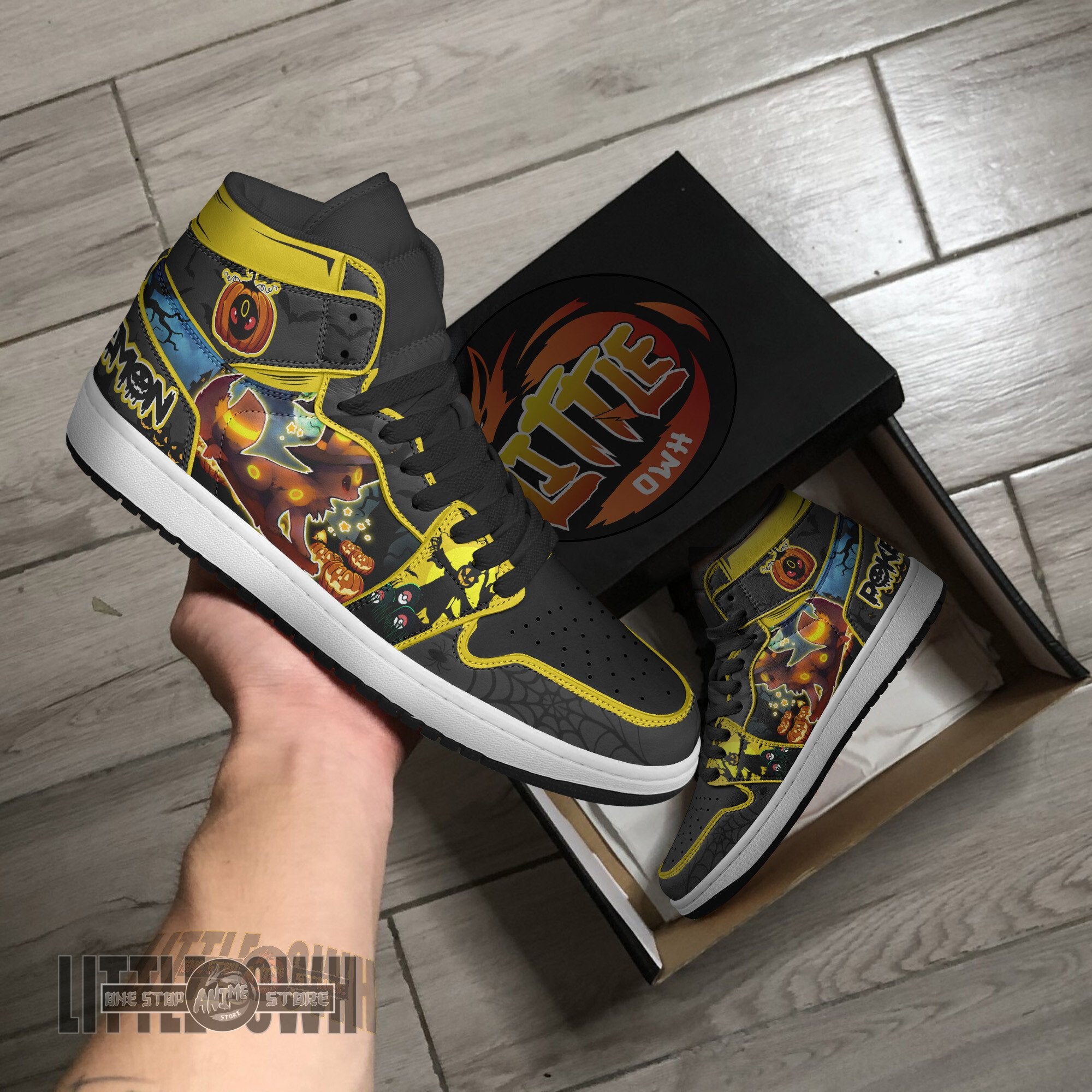 Ideafootwear Umbreon AJ1 High Sneakers Shoes For Men And Women