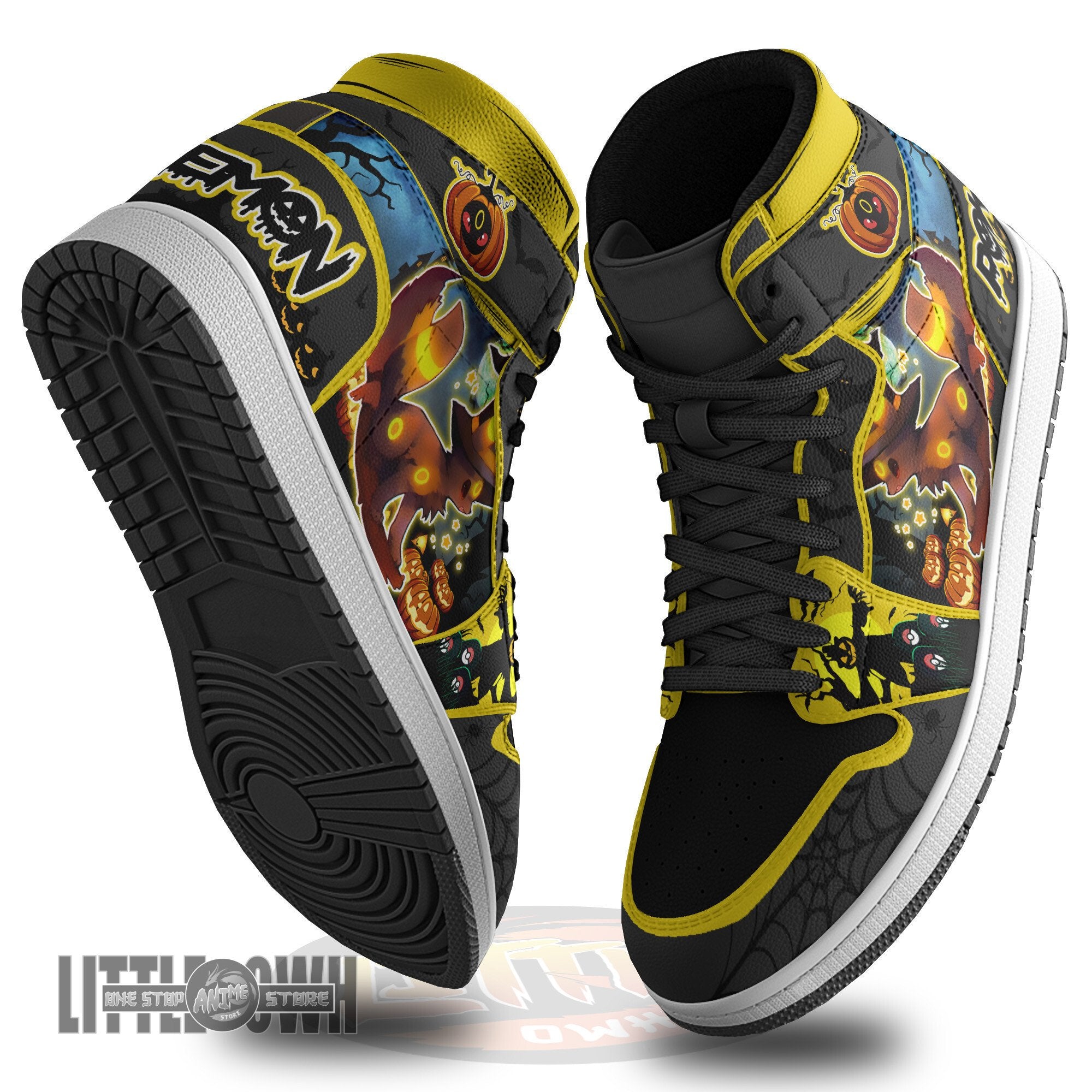 Ideafootwear Umbreon AJ1 High Sneakers Shoes For Men And Women