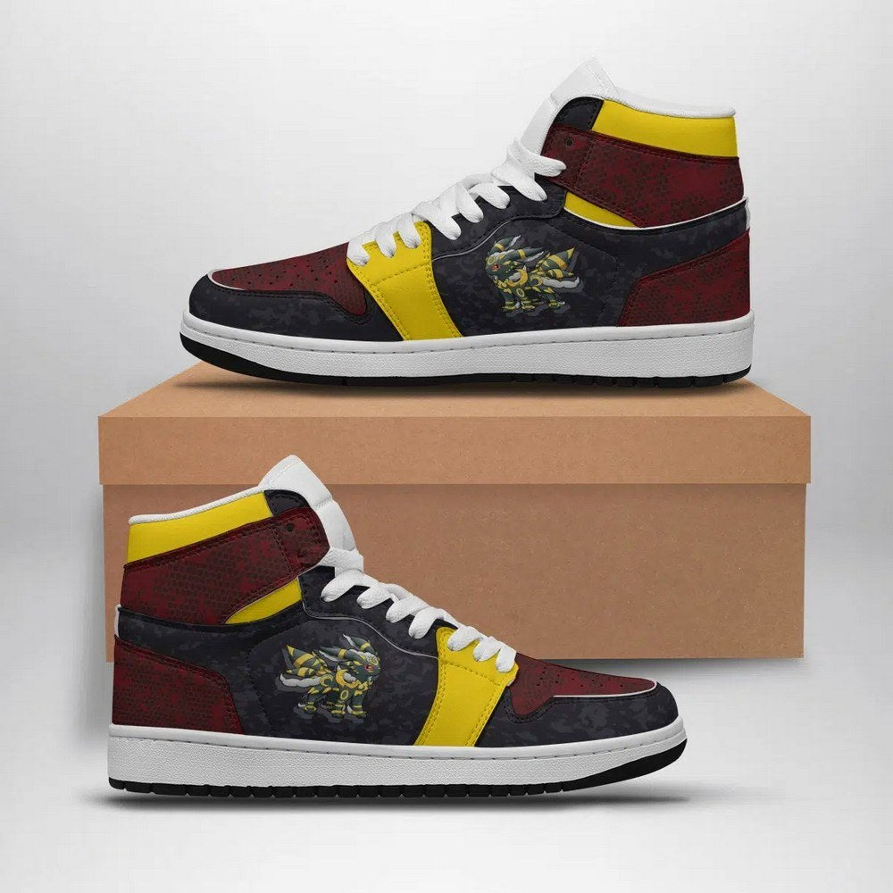 Ideafootwear Umbreon Attack Pokemon AJ1 High Sneakers Shoes For Men And Women