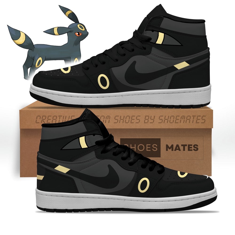 Ideafootwear Umbreon Pokemon AJ1 High Sneakers Shoes For Men And Women