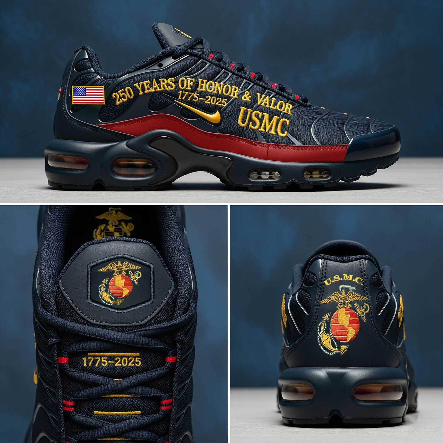 Ideafootwear U.S. Marine Corps TN Shoes Sneakers For Men And Women