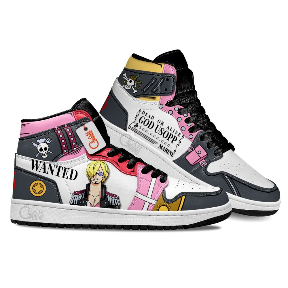 Ideafootwear Usopp and Sanji AJ1 High Sneakers Shoes For Men And Women