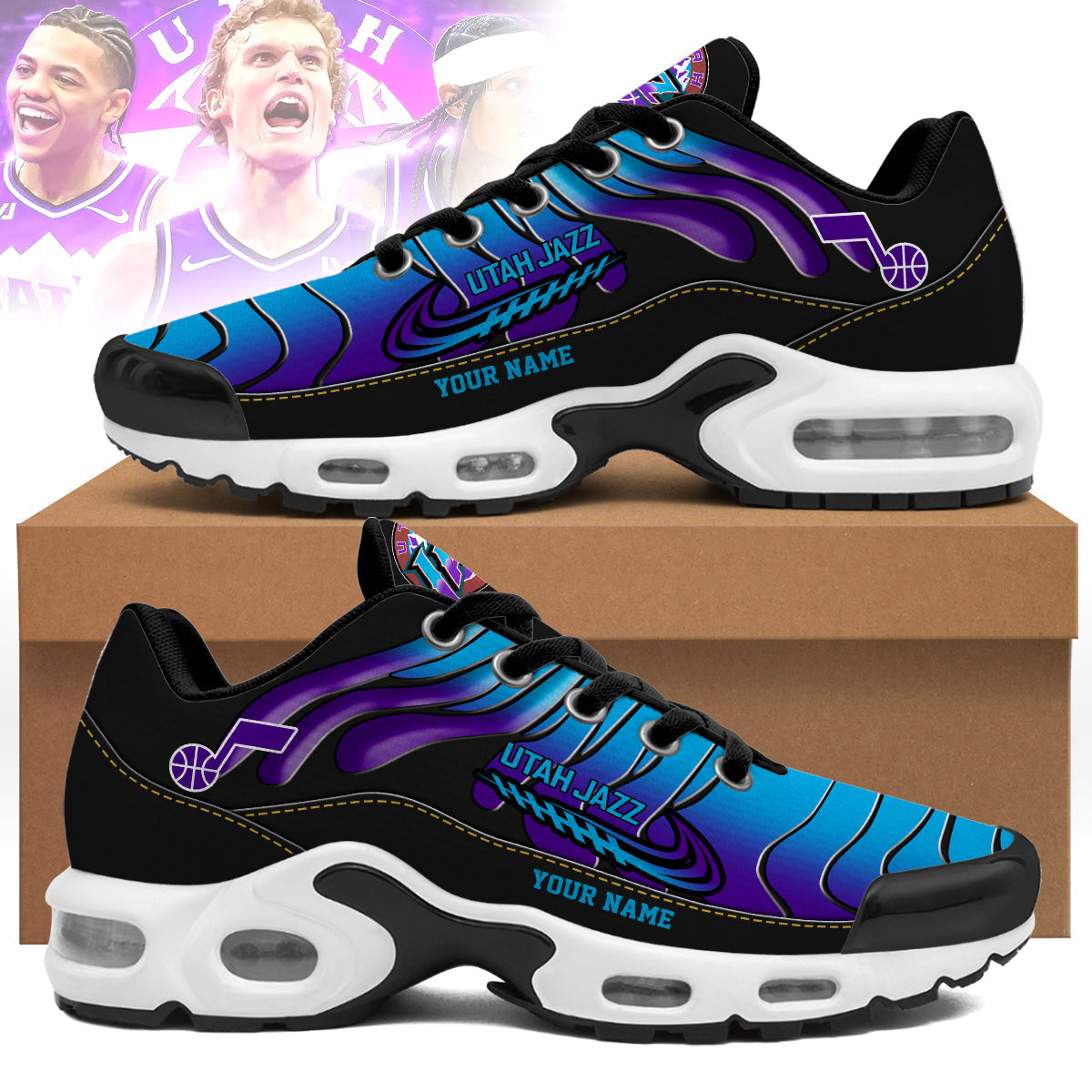 Ideafootwear Utah Jazz TN Shoes Sneakers For Men And Women