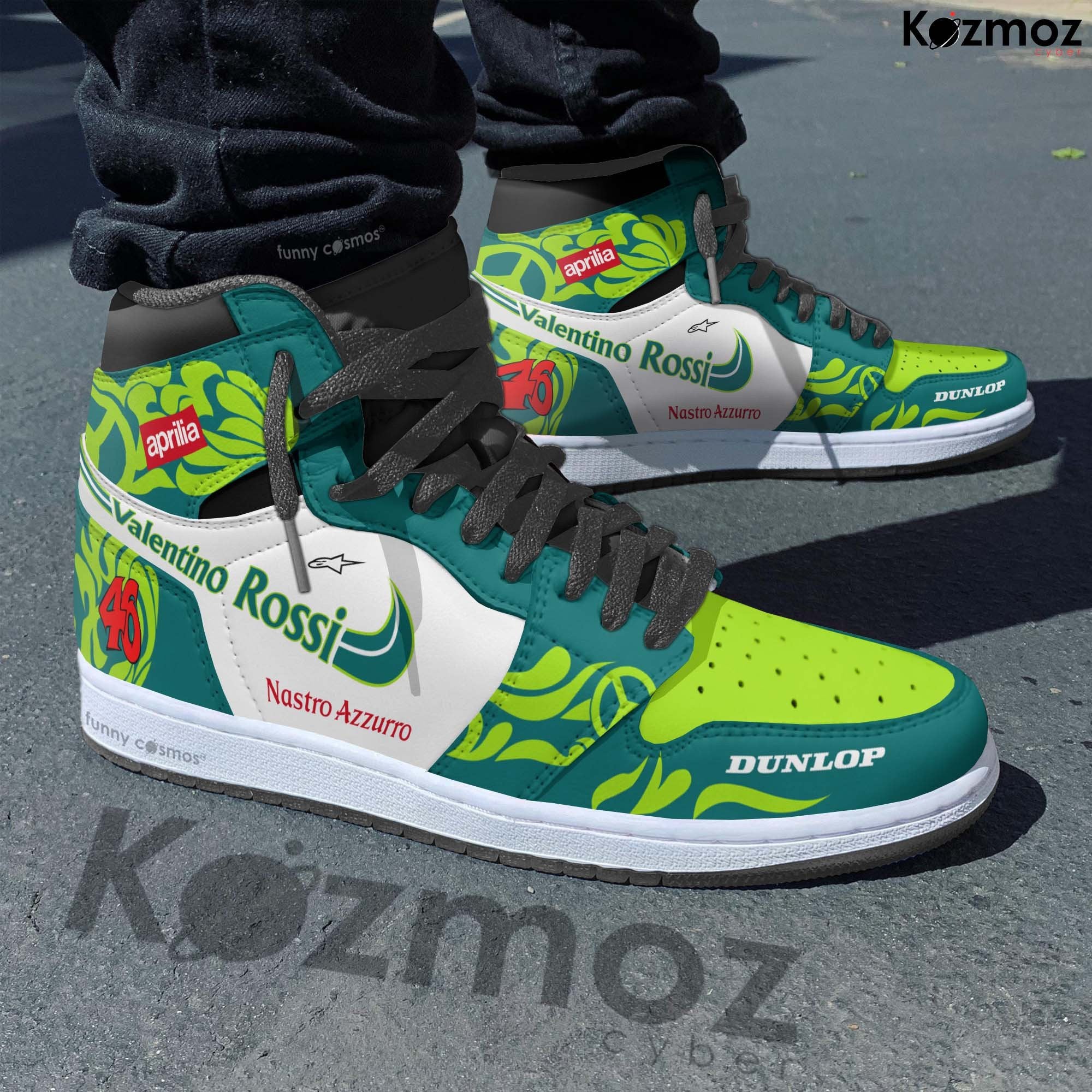 Ideafootwear Valentino Rossi AJ1 High Sneakers Shoes For Men And Women