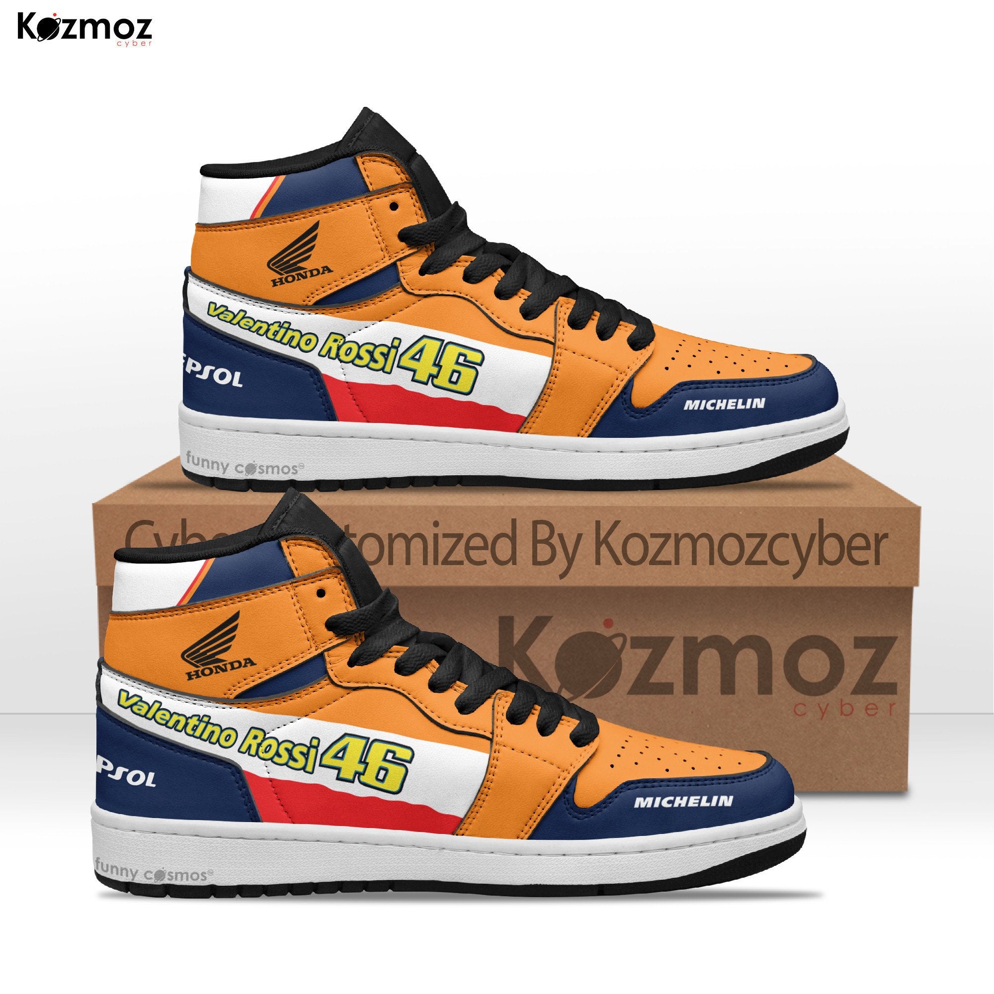 Ideafootwear Valentino Rossi AJ1 High Sneakers Shoes For Men And Women
