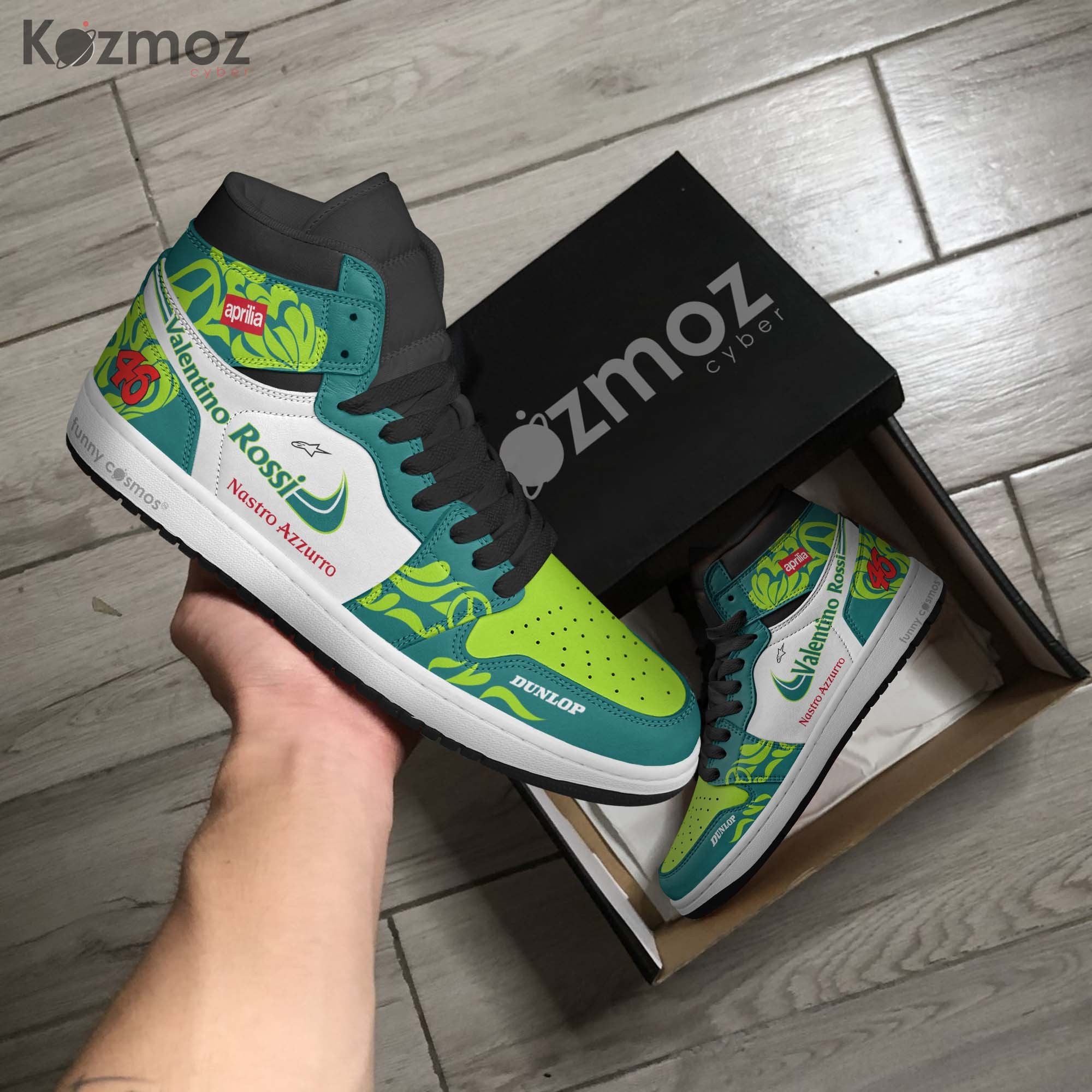 Ideafootwear Valentino Rossi AJ1 High Sneakers Shoes For Men And Women