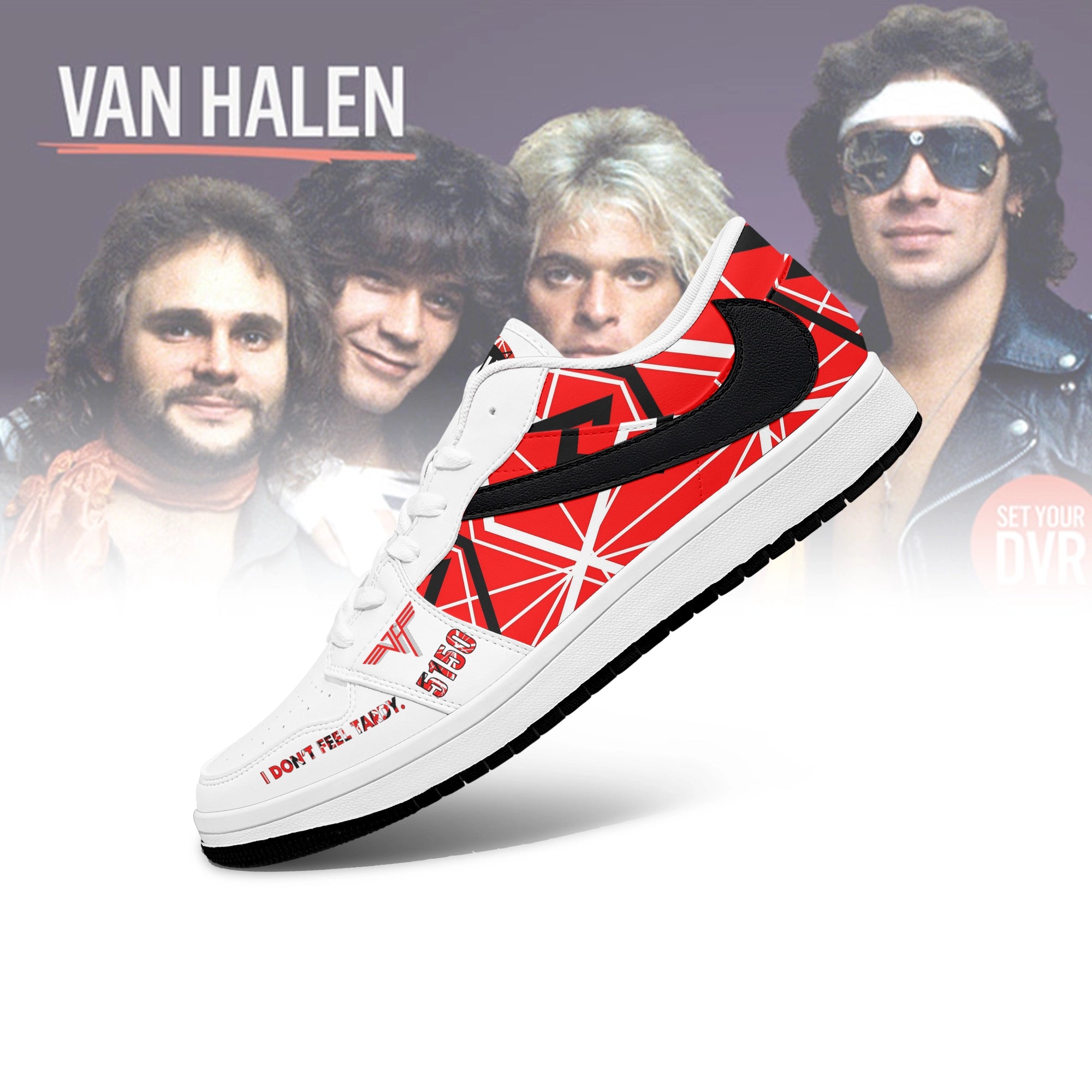 Ideafootwear Van Halen Band AJ1 Low Sneakers Shoes For Men And Women