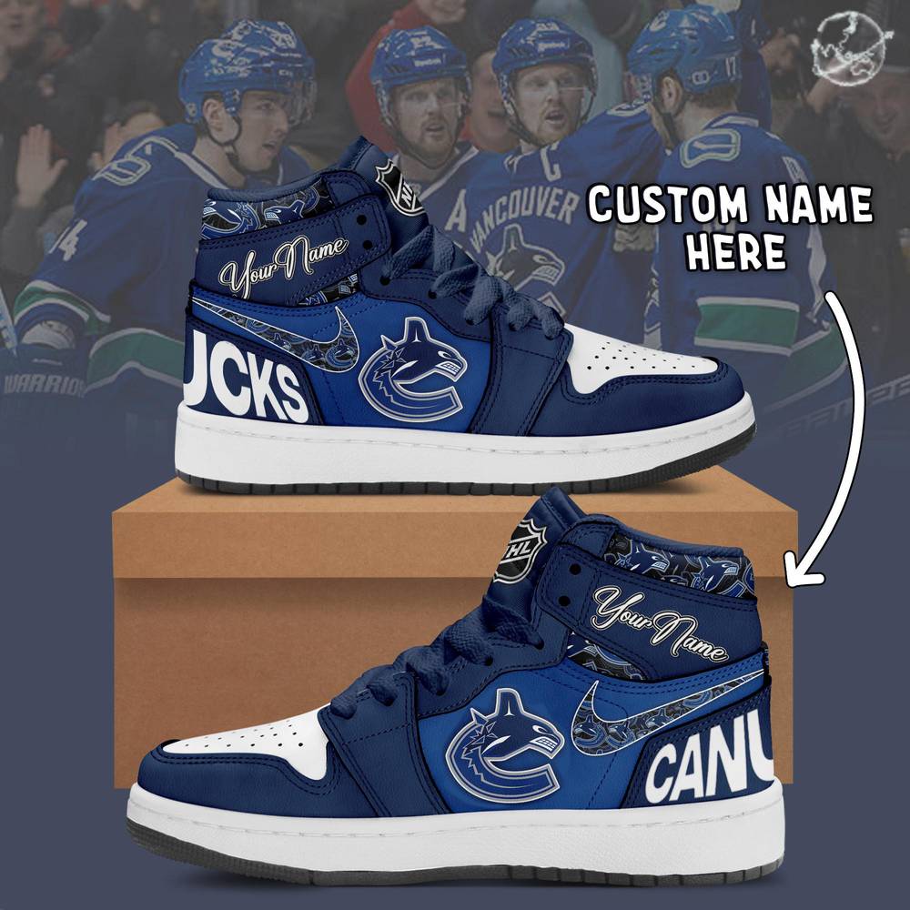 Ideafootwear Vancouver Canucks AJ1 High Sneakers Shoes For Men And Women