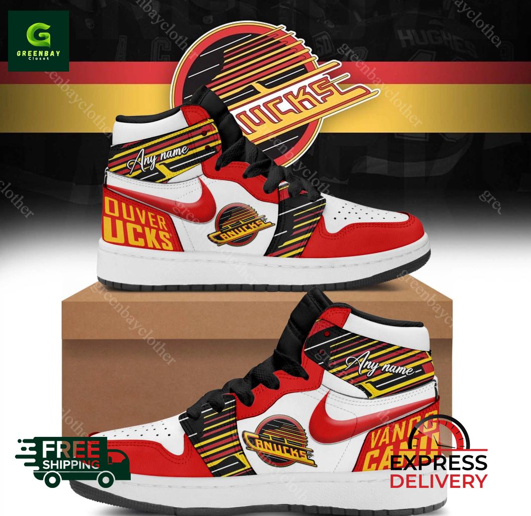 Ideafootwear Vancouver Canucks AJ1 High Sneakers Shoes For Men And Women