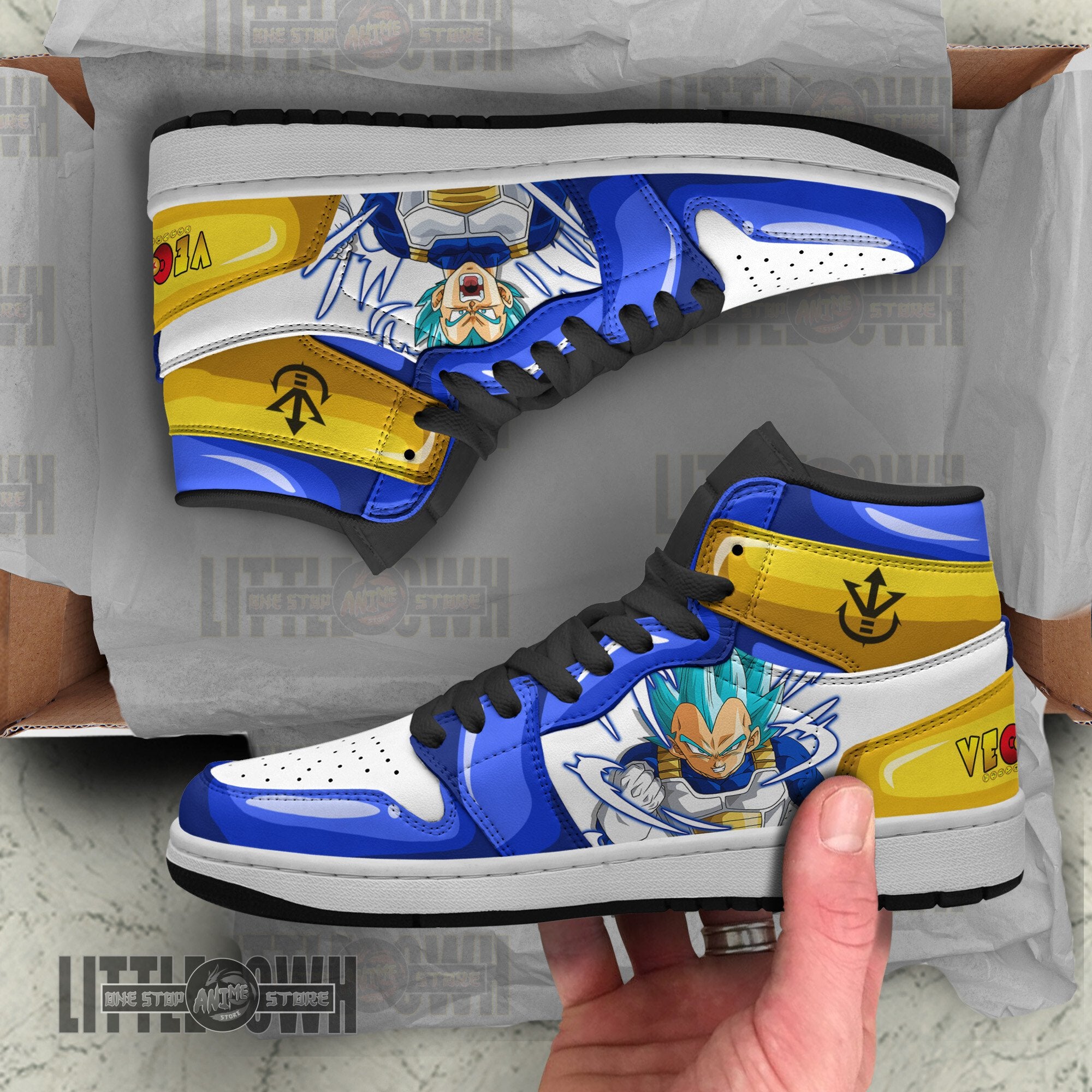 Ideafootwear Vegeta Blue AJ1 High Sneakers Shoes For Men And Women