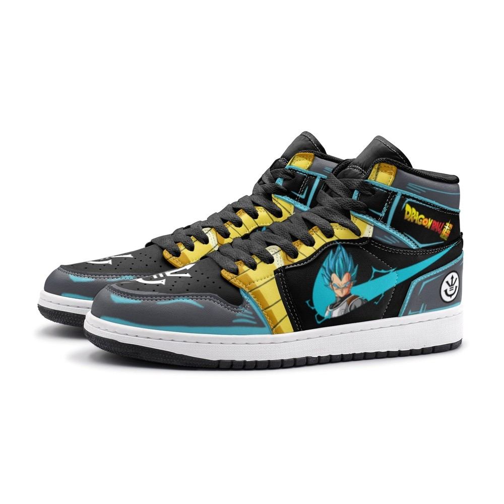 Ideafootwear Vegeta Super Saiyan Blue Dragon Ball Super AJ1 High Sneakers Shoes For Men And Women