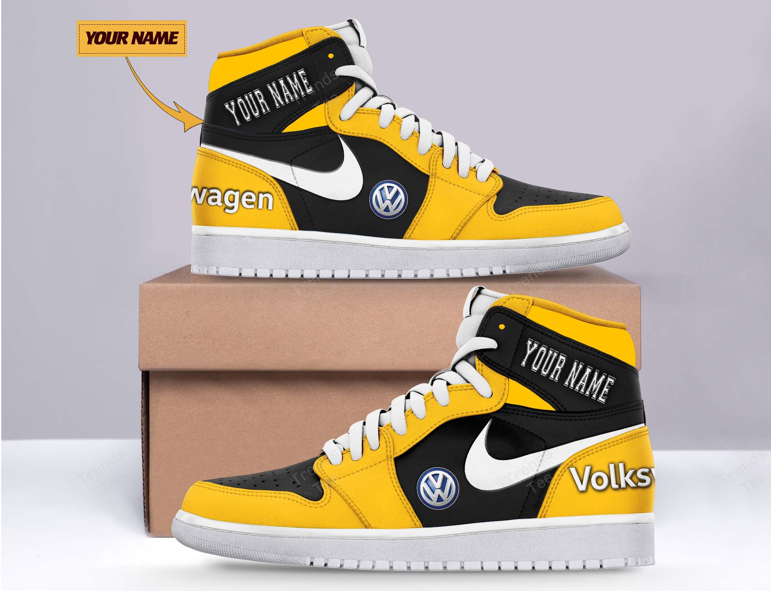 Ideafootwear Volkswagen AJ1 High Sneakers Shoes For Men And Women