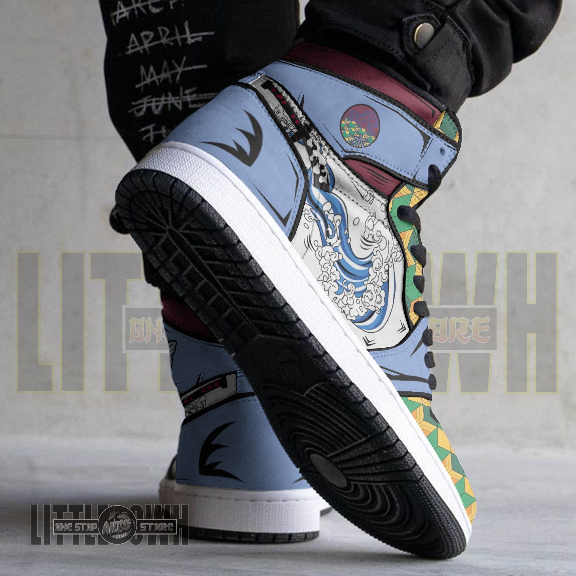 Ideafootwear Wartortle x Giyuu AJ1 High Sneakers Shoes For Men And Women