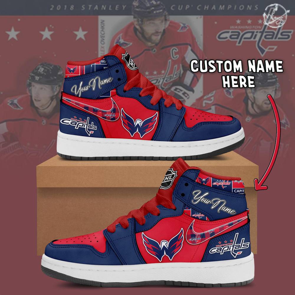 Ideafootwear Washington Capitals AJ1 High Sneakers Shoes For Men And Women