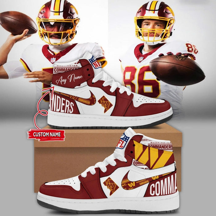 Ideafootwear Washington Commanders AJ1 High Sneakers Shoes For Men And Women