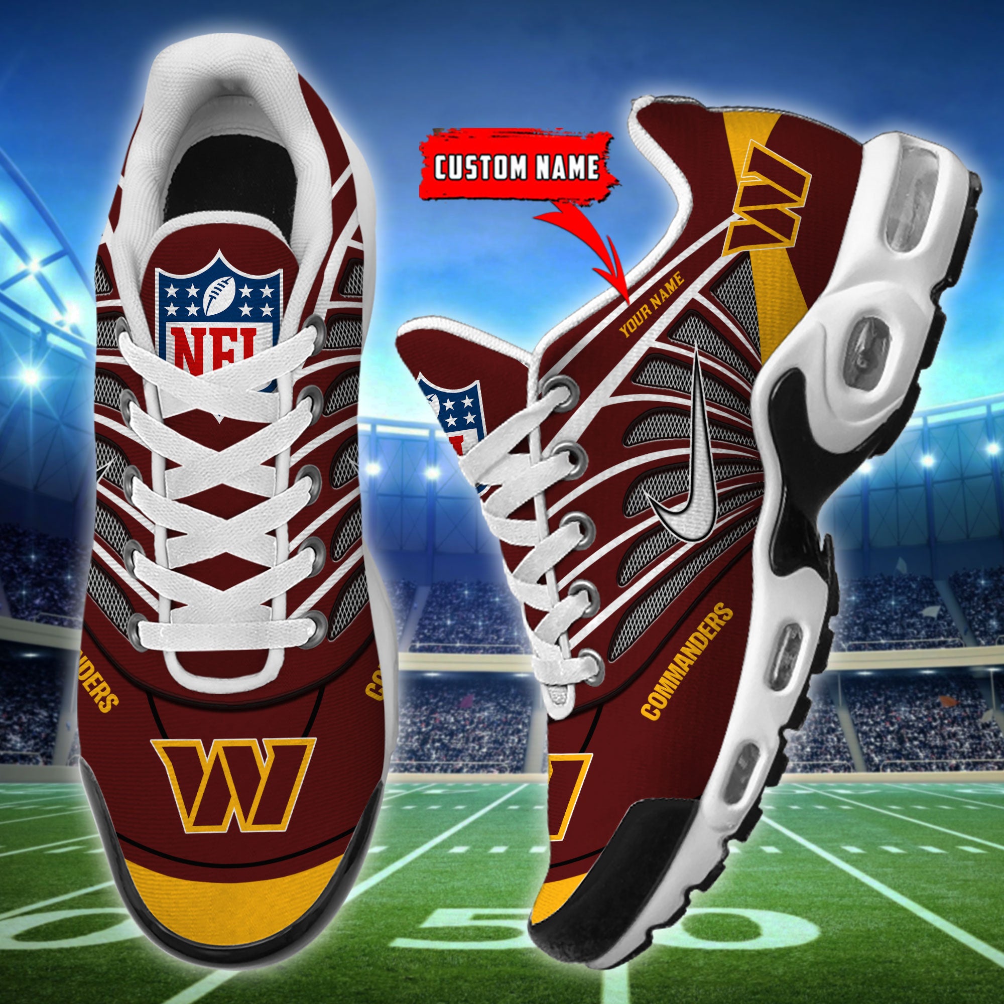 Ideafootwear Washington Commanders TN Shoes Sneakers For Men And Women
