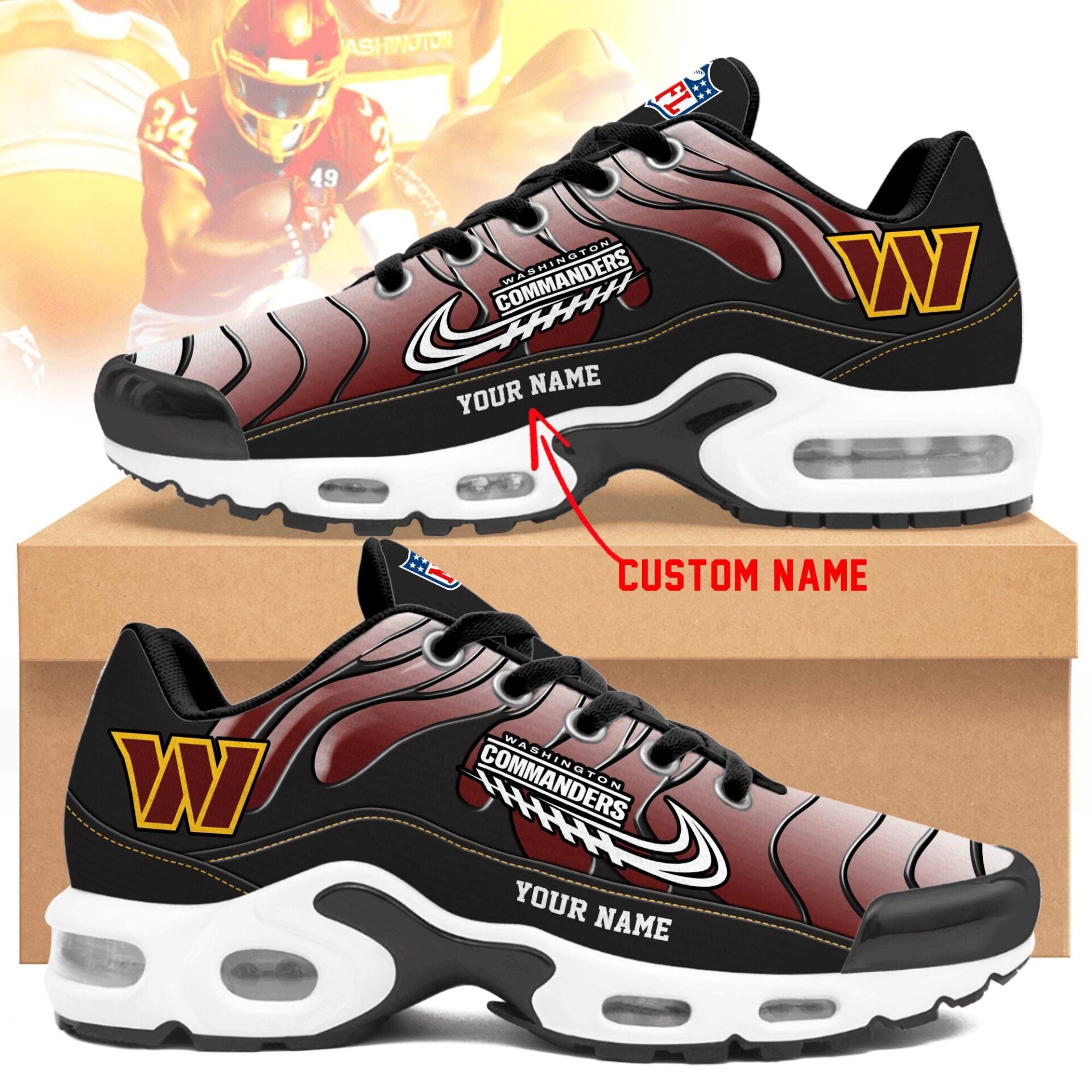 Ideafootwear Washington Commanders TN Shoes Sneakers For Men And Women