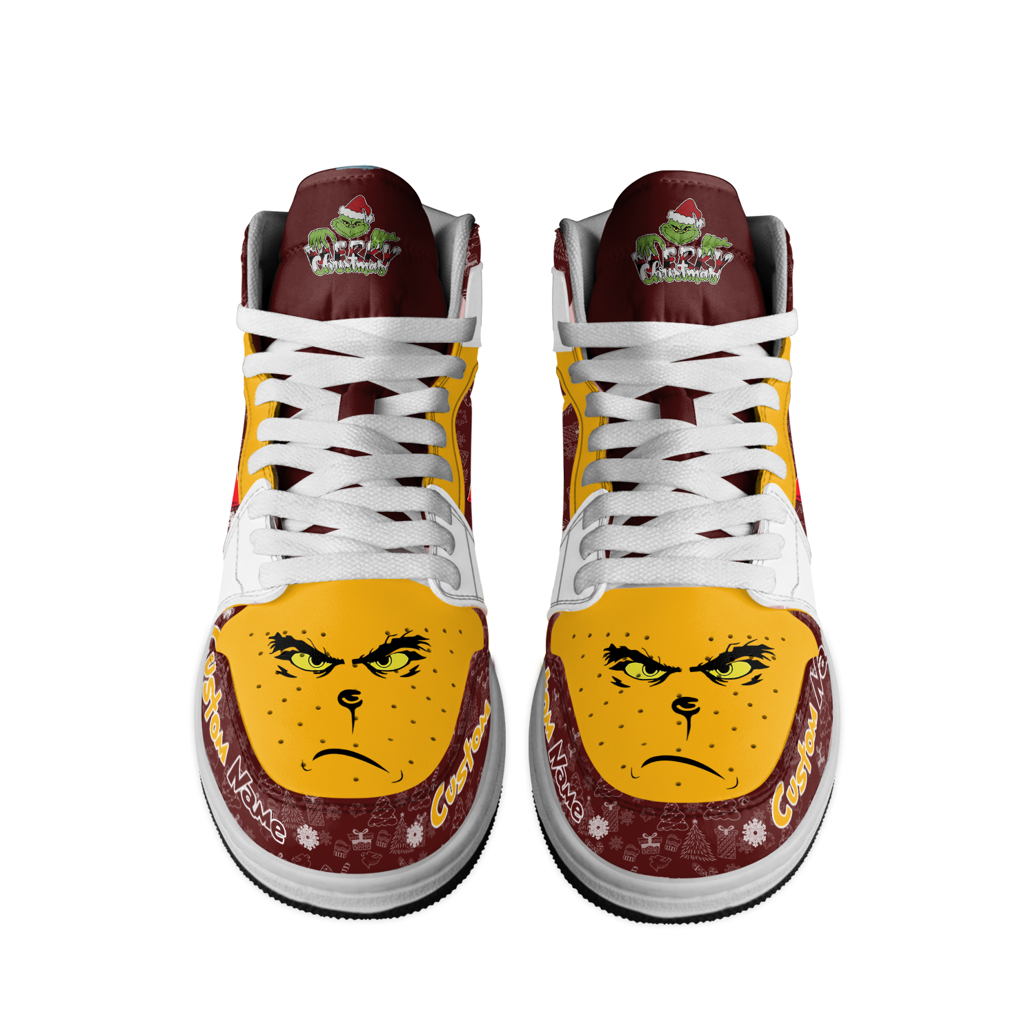 Ideafootwear Washington Commanders x The Grinch x Christmas AJ1 High Sneakers Shoes For Men And Women