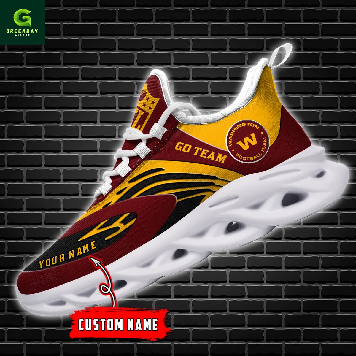 Ideafootwear Washington Football Team Max Soul Shoes Sneakers For Men And Women