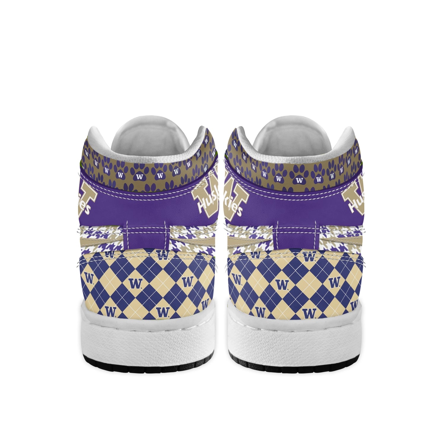 Ideafootwear Washington Huskies AJ1 High Sneakers Shoes For Men And Women