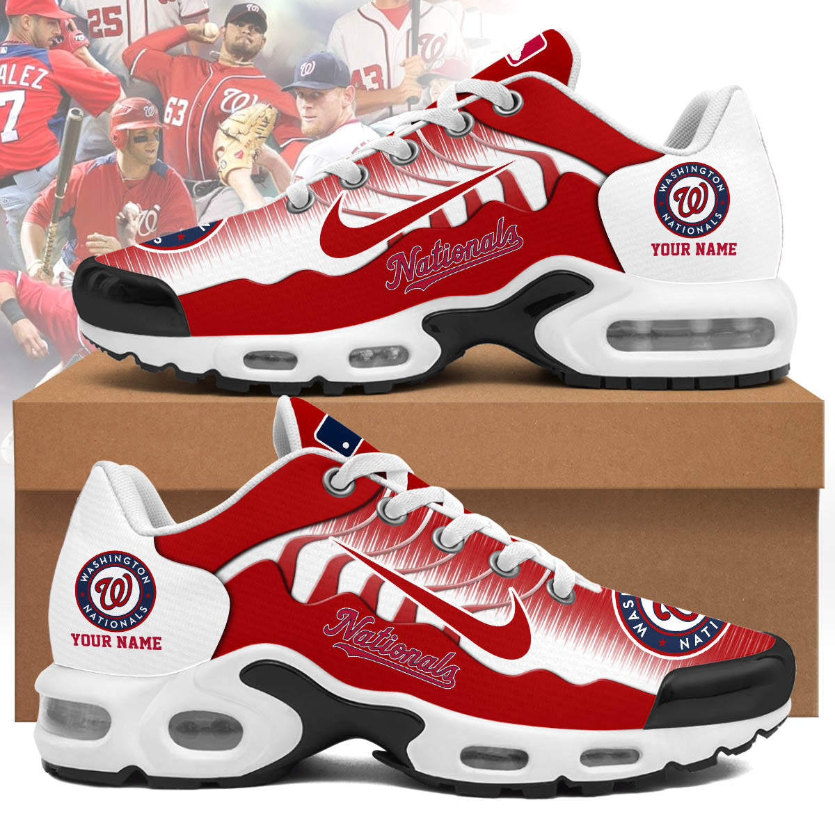 Ideafootwear Washington Nationals TN Shoes Sneakers For Men And Women