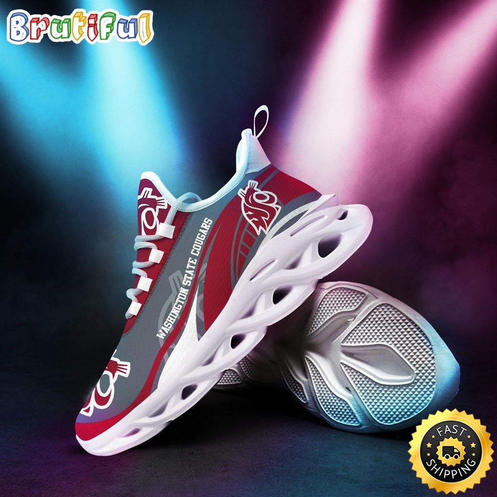 Ideafootwear Washington State Cougars Max Soul Shoes Sneakers For Men And Women