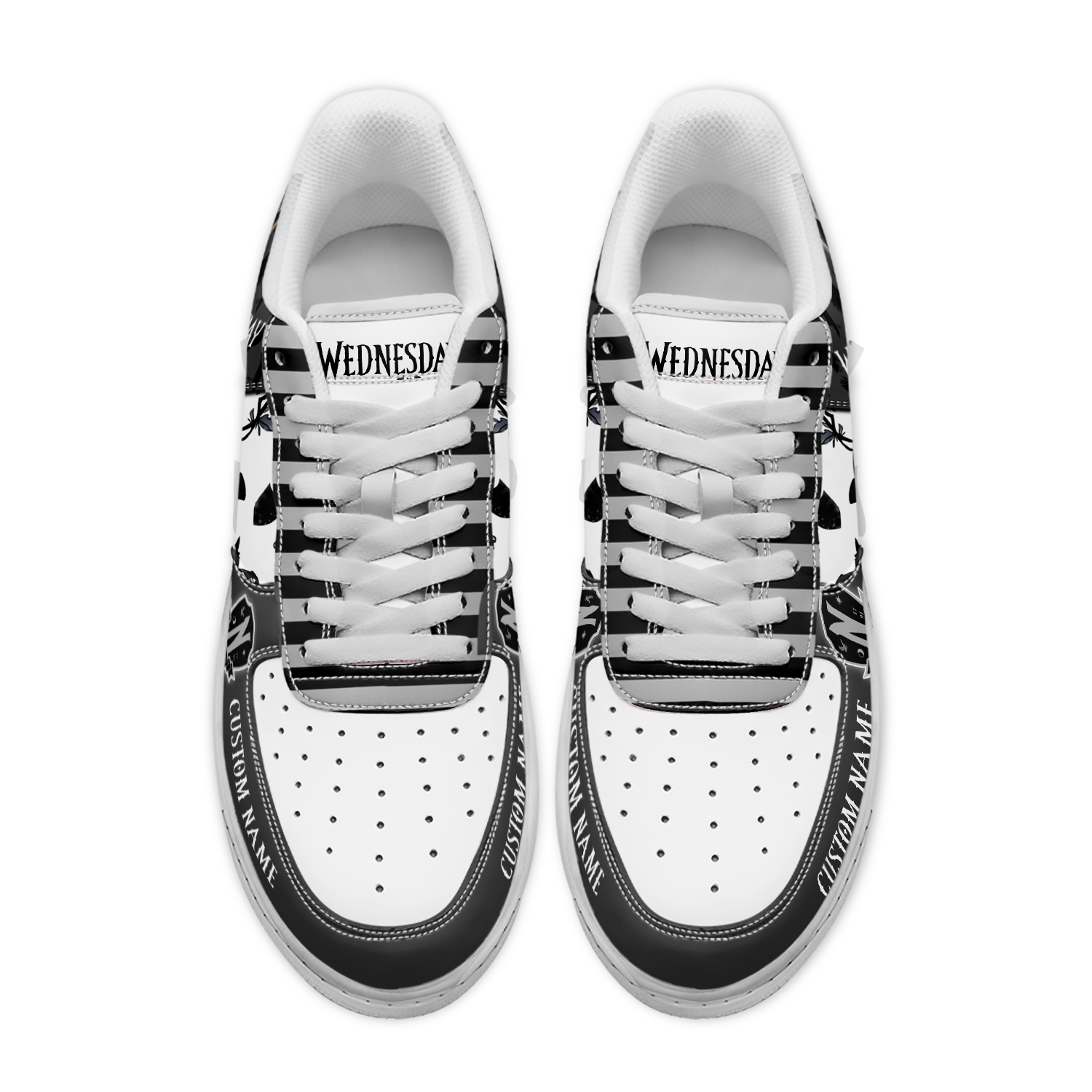 Ideafootwear Wednesday x Halloween Air Low-Top Sneakers Shoes For Men And Women 3
