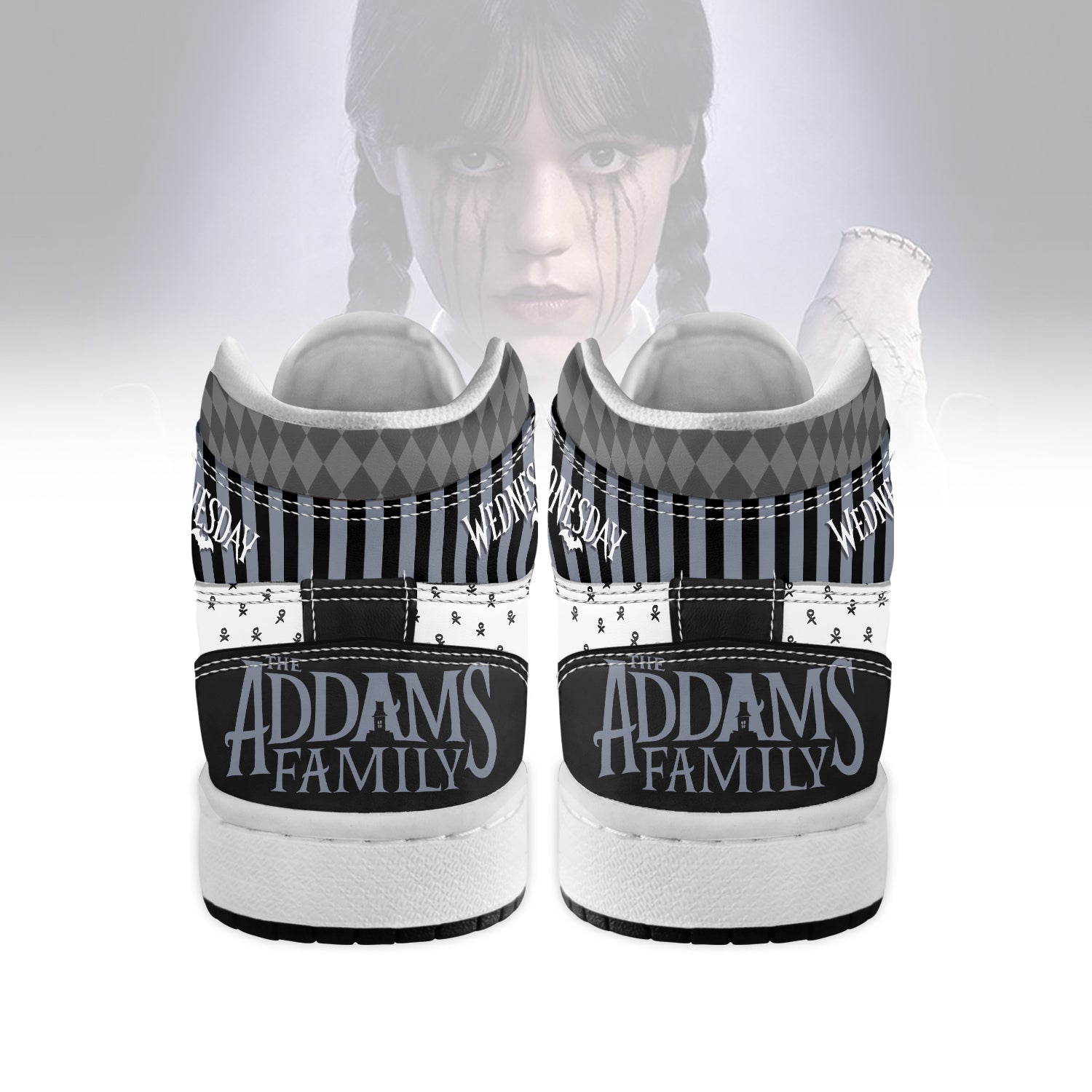 Ideafootwear Wednesday x Halloween AJ1 High Sneakers Shoes For Men And Women